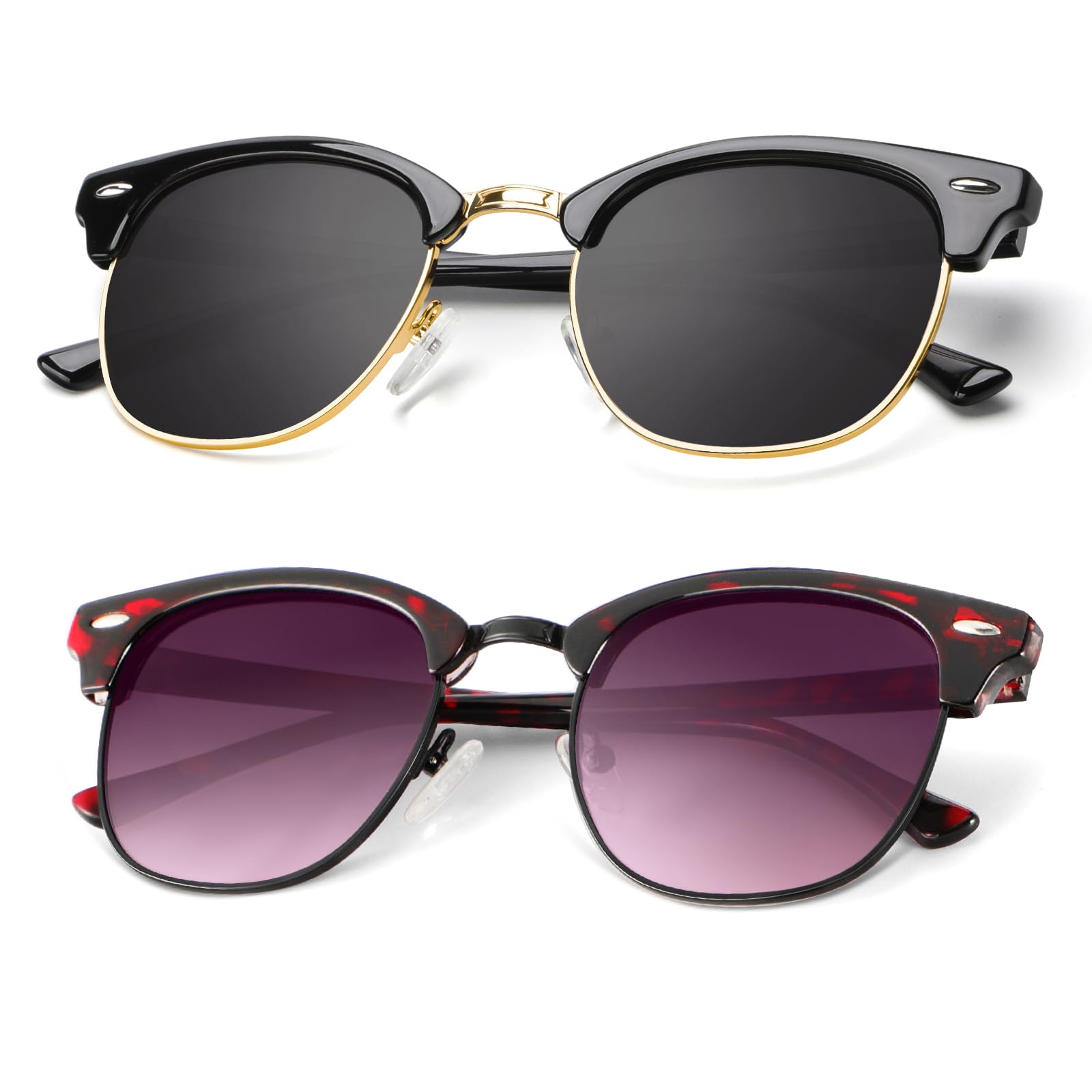 KALIYADI Polarized Sunglasses for Men and Women Semi-Rimless Frame Driving Sun glasses UV Blocking