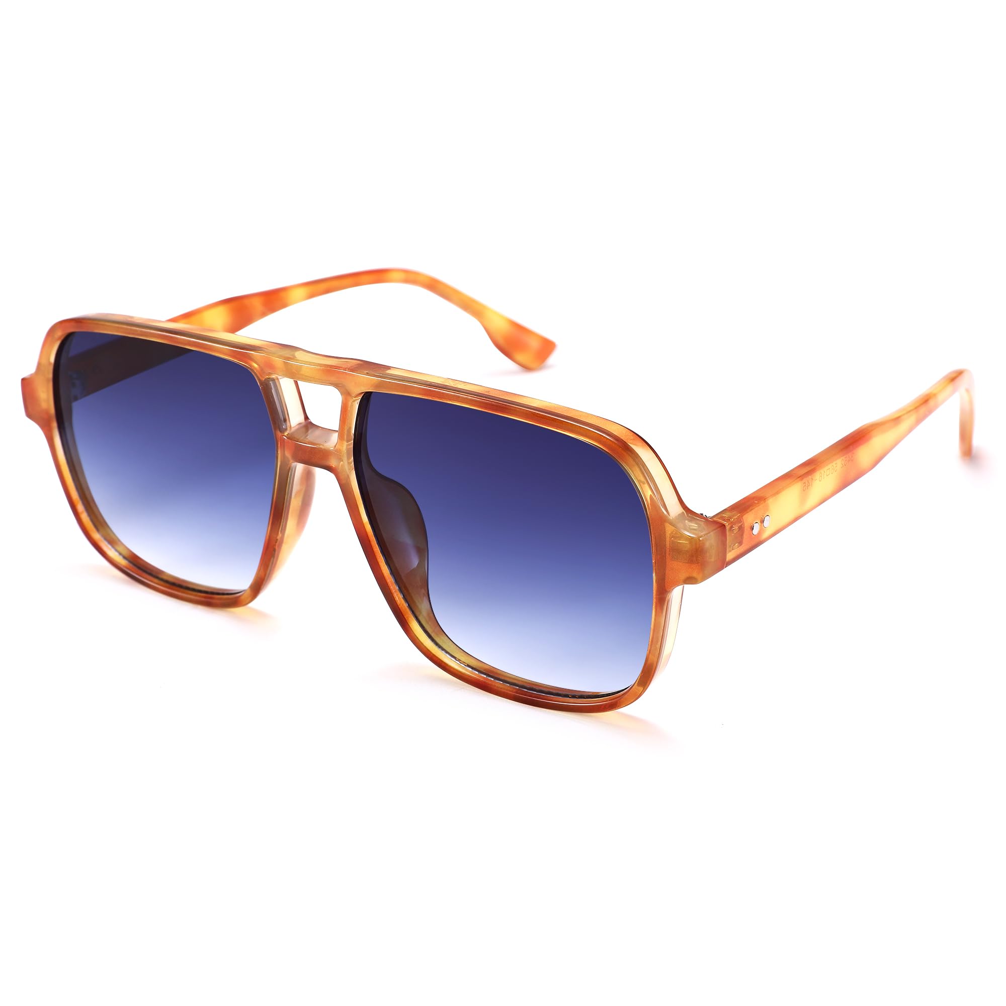 Oversized Aviator Sunglasses for Women Men - Retro 70s Square Shades Sun Glasses