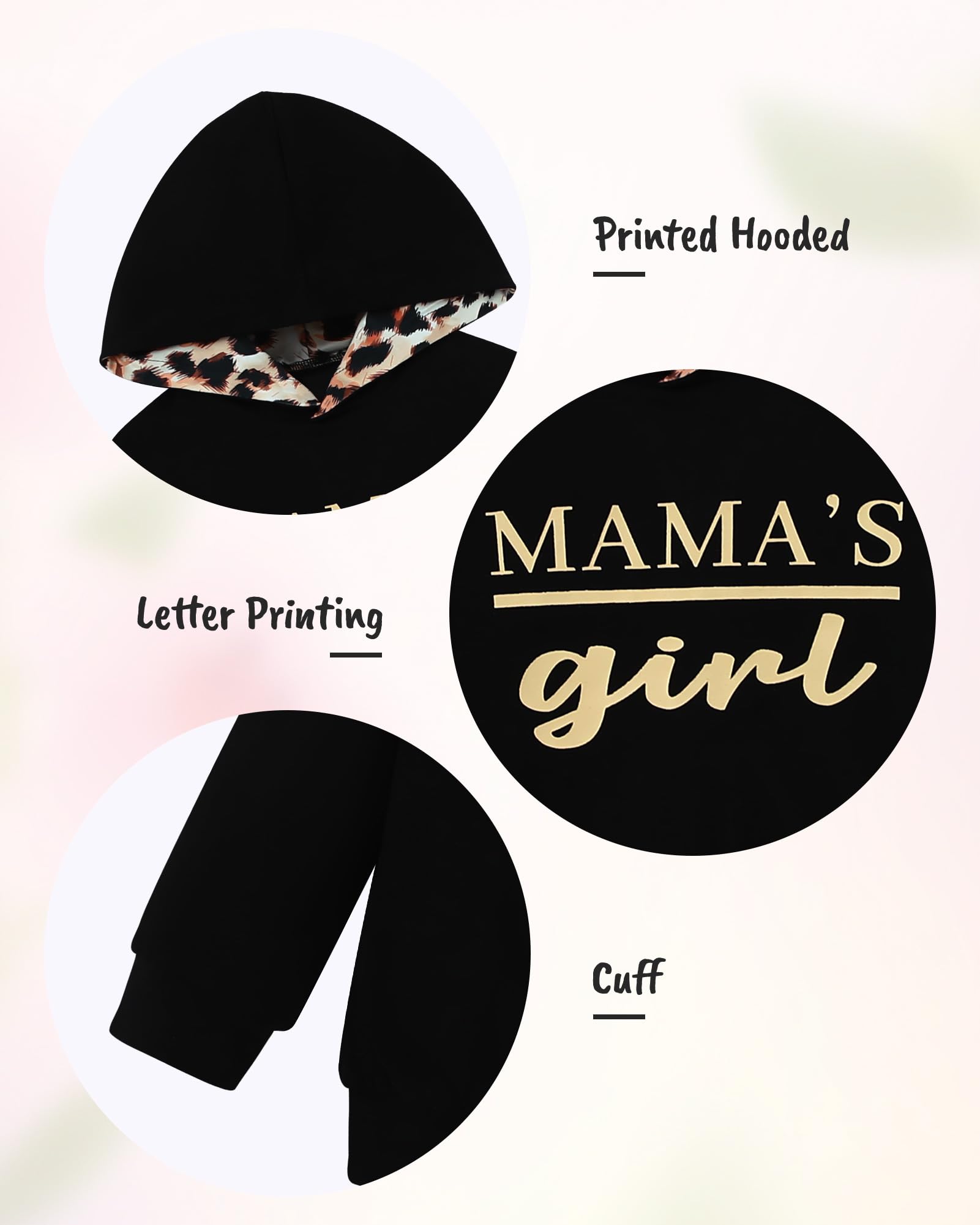 ZOEREA Toddler Girls Clothes Baby Outfits Letter Hoodie Sweatshirts Flower Sweatpants 2Pcs Tracksuit Fall Winter Clothing