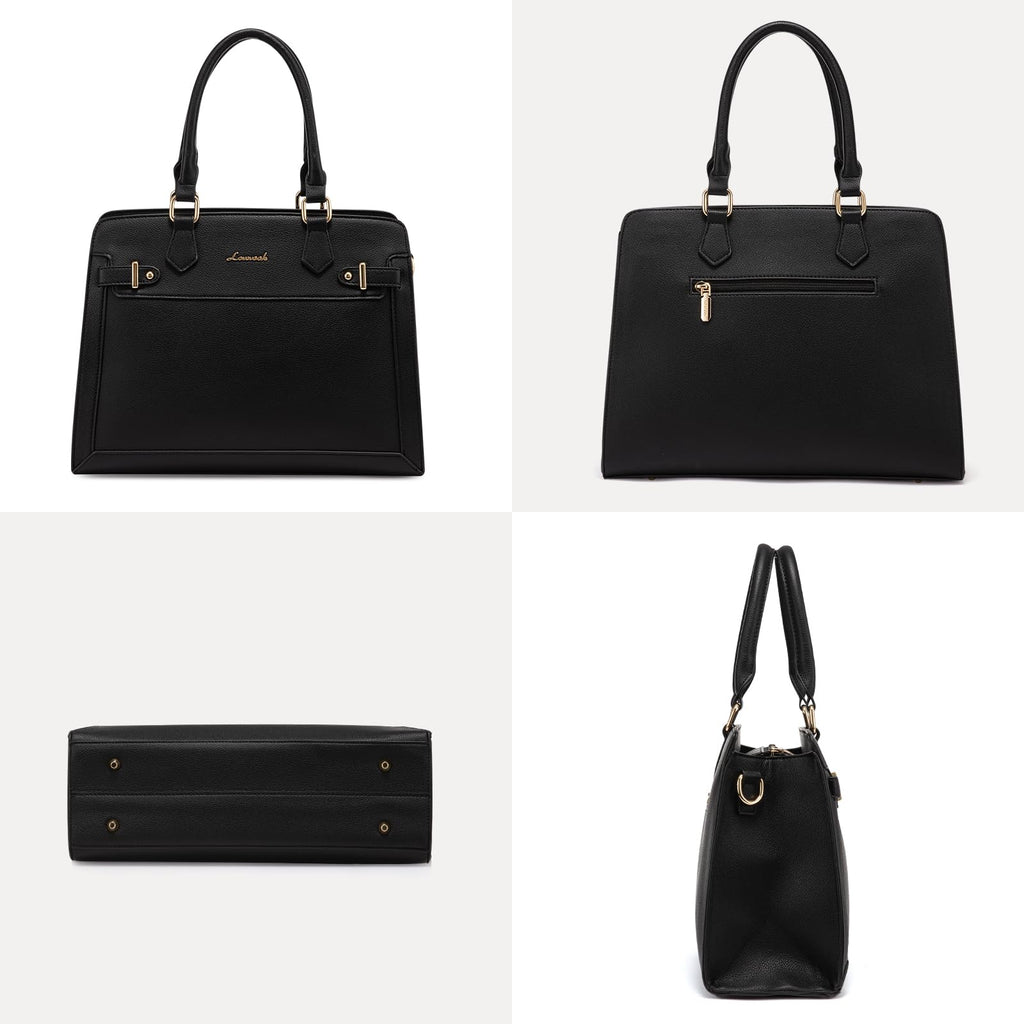 LOVEVOOK Purses and Handbags for Women, Tote Shoulder Bag Satchel Black Purse and PU Leather Top Handle for ladies