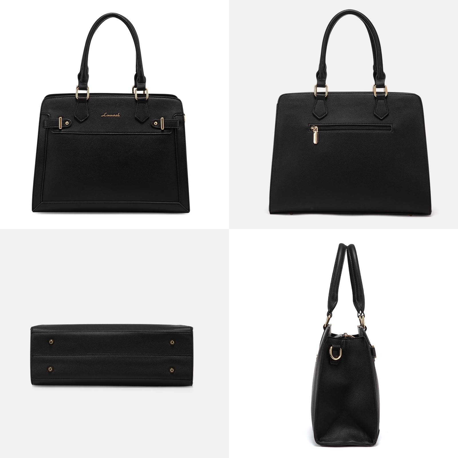 LOVEVOOK Purses and Handbags for Women, Tote Shoulder Bag Satchel Black Purse and PU Leather Top Handle for ladies