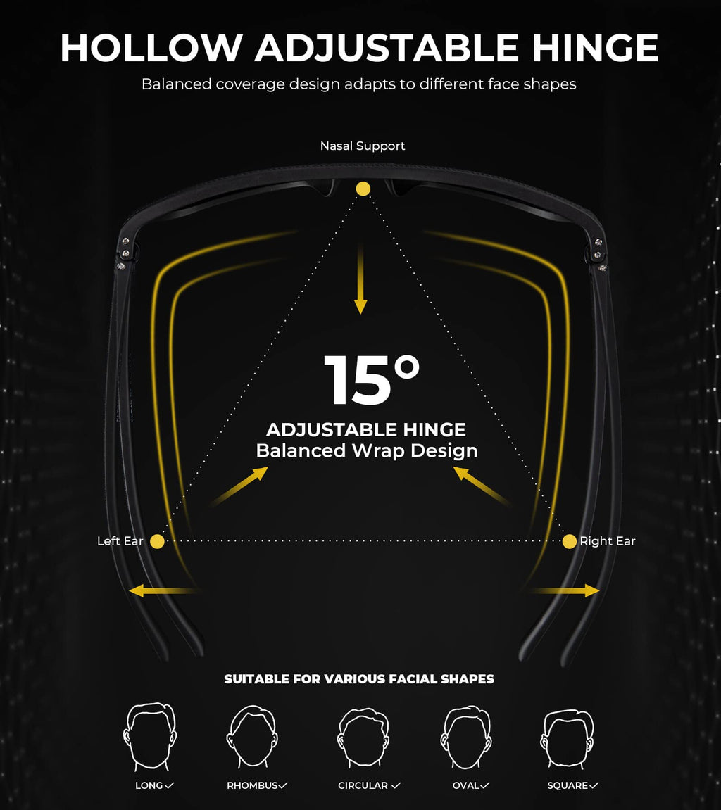 KALIYADI Polarized Sunglasses for Men, Lightweight Sun Glasses with UV Protection for Driving Fishing Golf