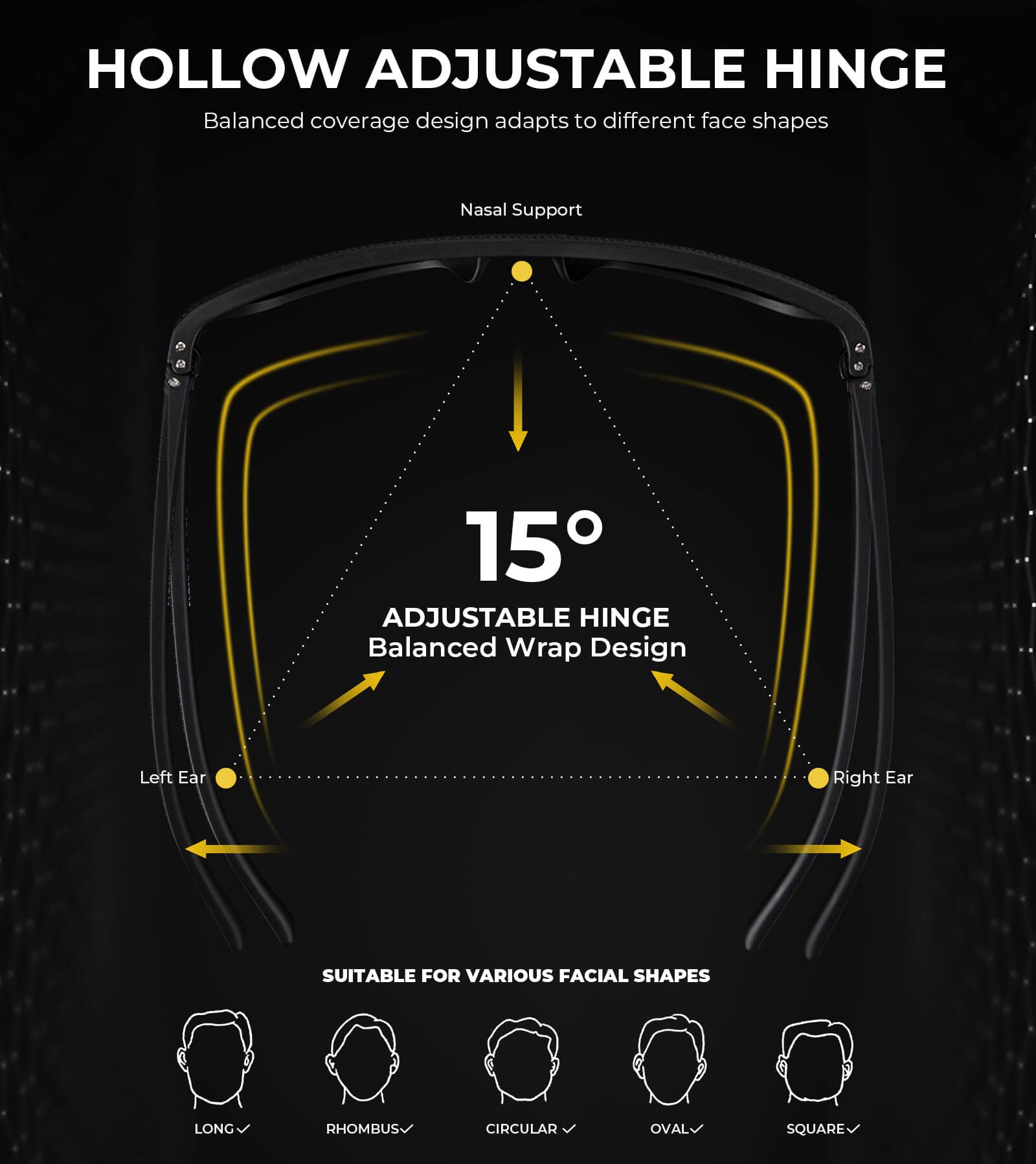 KALIYADI Polarized Sunglasses for Men, Lightweight Sun Glasses with UV Protection for Driving Fishing Golf