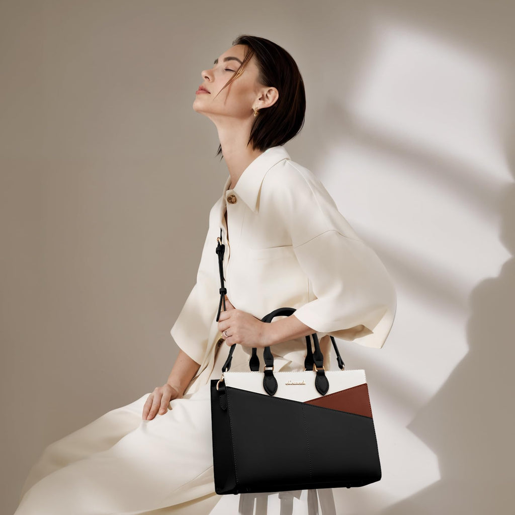 LOVEVOOK Purses for Women,Satchel Handbags Tote Bag, Black Pu Leather Shoulder Crossbody Top Handle Purse with Zipper