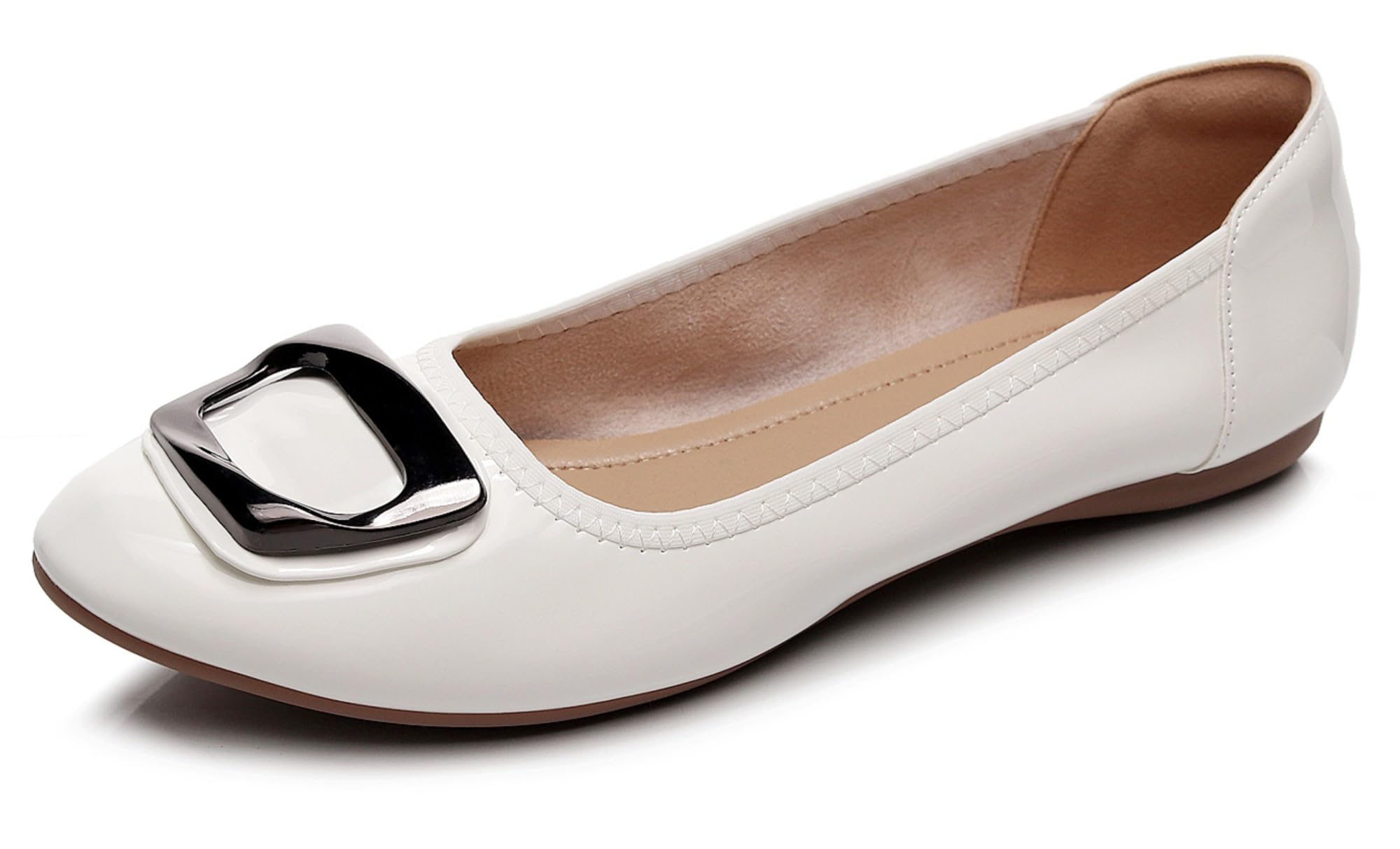 VenusCelia Women's Buckle Dance Flats Shoe