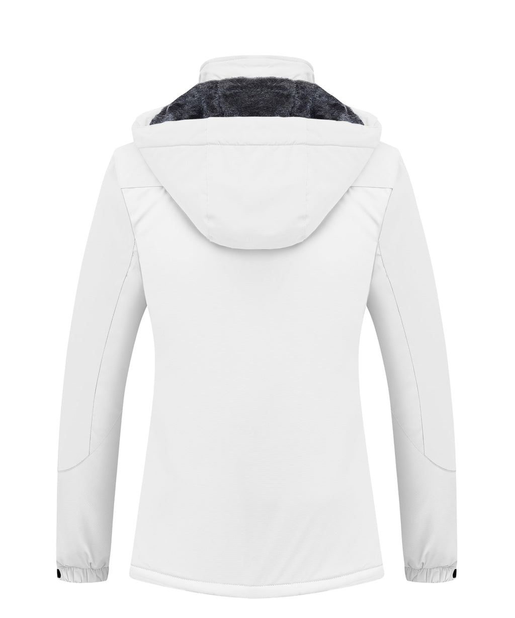 MAGCOMSEN Womens Ski Jacket Waterproof Insulated Snow Jacket Warm Windproof Winter Coats with Hood Fleece Lined Jacket