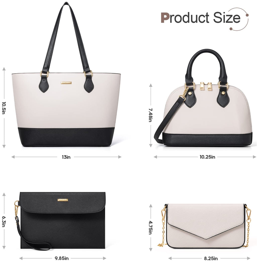 4PCS Women Fashion Handbags Purses Wallet Shoulder Bags Casual Tote Bag Crossbody Bags, Handbag Set Gift for Ladies Girls