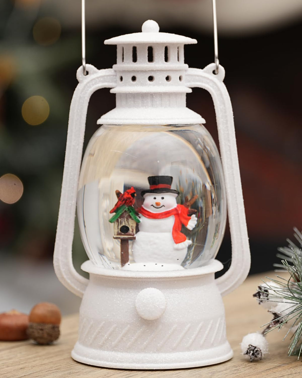 Fall Decor Snow Globe Thanksgiving Decoration Turkey Lantern Light-Up 6H Timer Halloween Pumpkin Glitter Autumn Scene Snow Globes Fall Decoration for Home