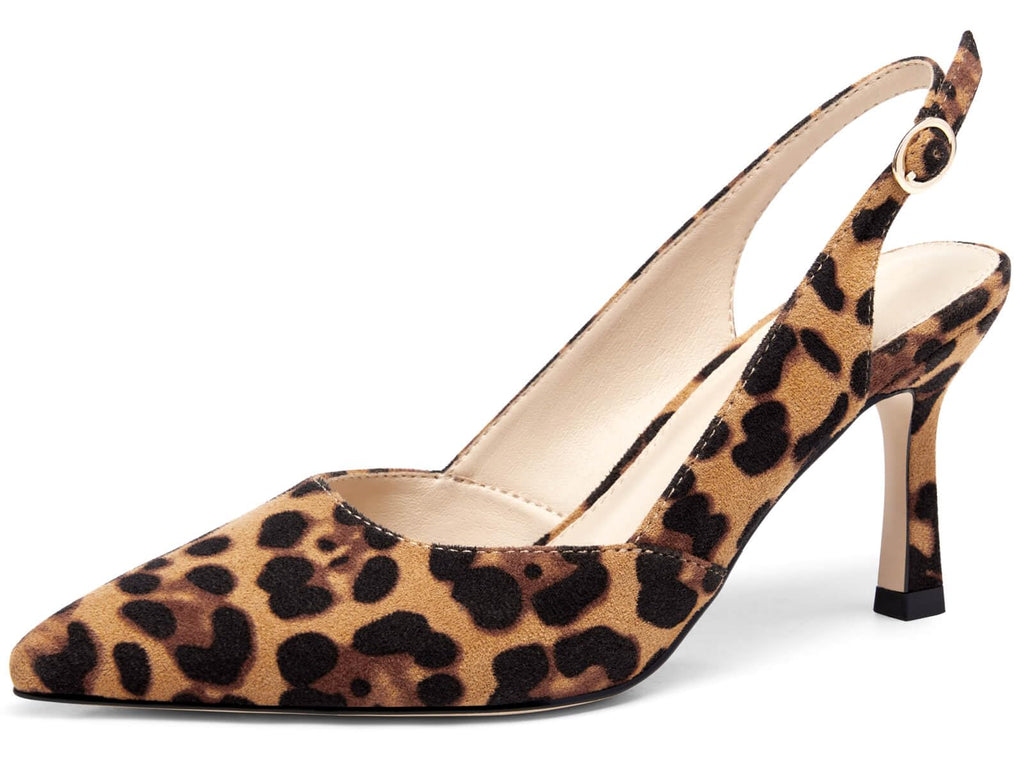 Rilista Women's Slingback Kitten Heels Closed Pointed Toe Wedding Party Dress Pumps Shoes