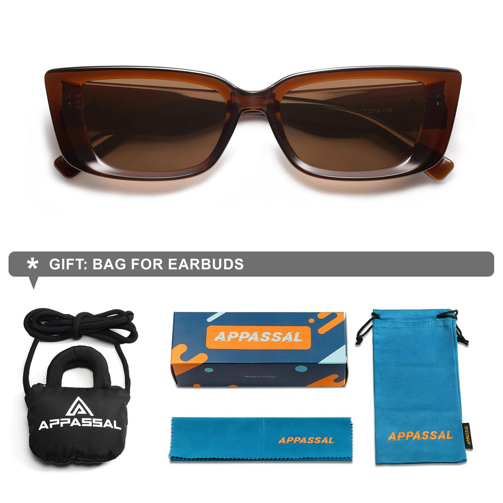 Retro Rectangle Sunglasses for Women Men 90s Frame Polarized Sun Glasses UV Protection Shades AP3689