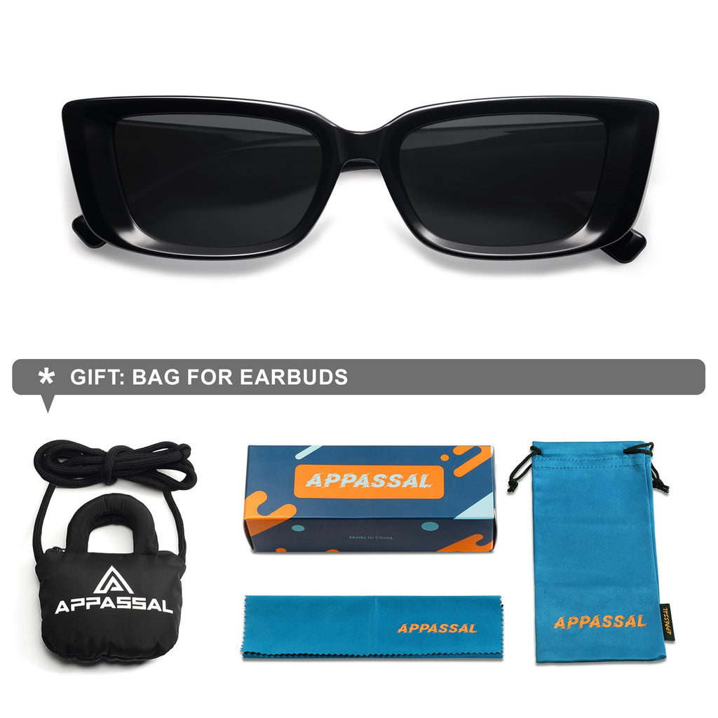 Retro Rectangle Sunglasses for Women Men 90s Frame Polarized Sun Glasses UV Protection Shades AP3689