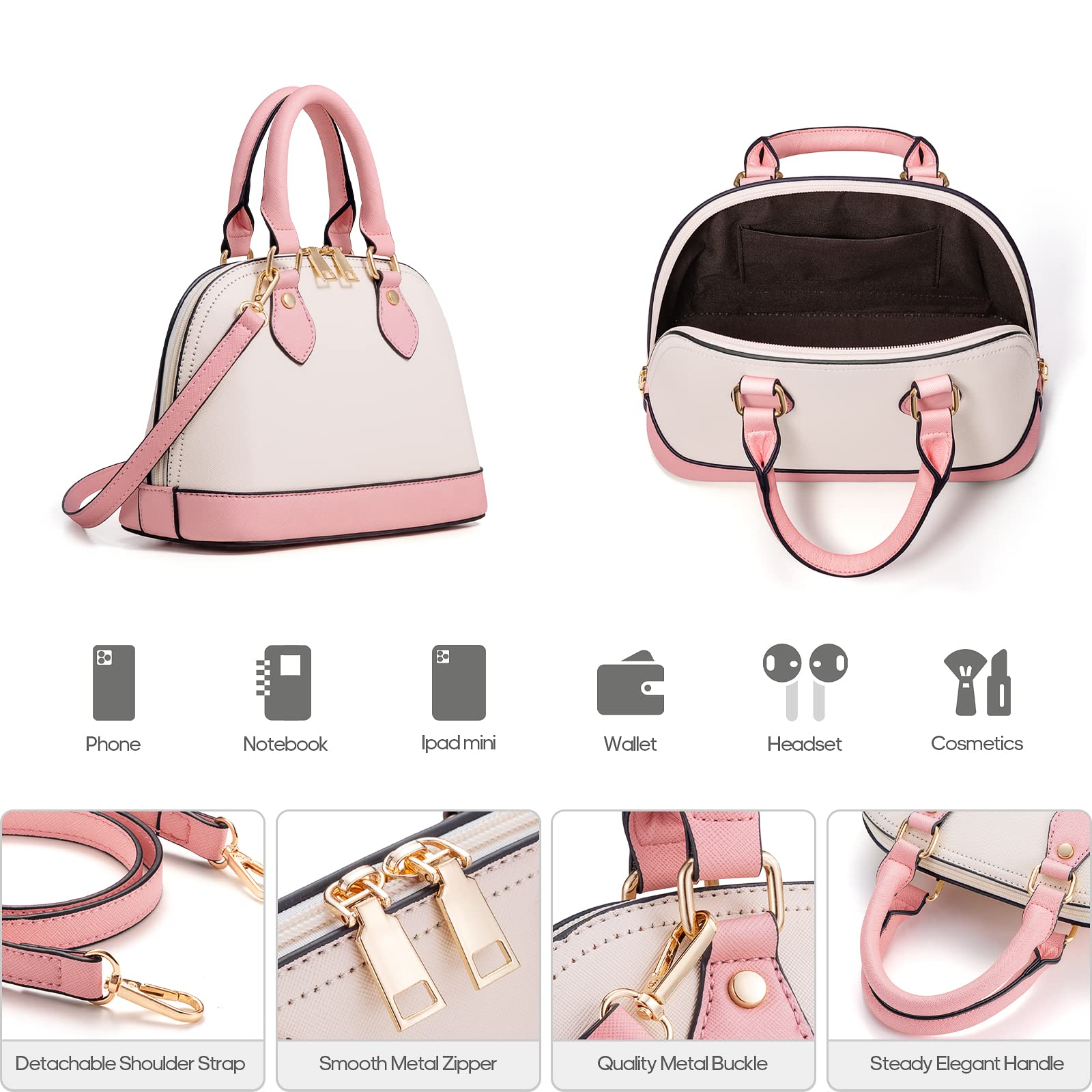 4PCS Women Fashion Handbags Purses Wallet Shoulder Bags Casual Tote Bag Crossbody Bags, Handbag Set Gift for Ladies Girls
