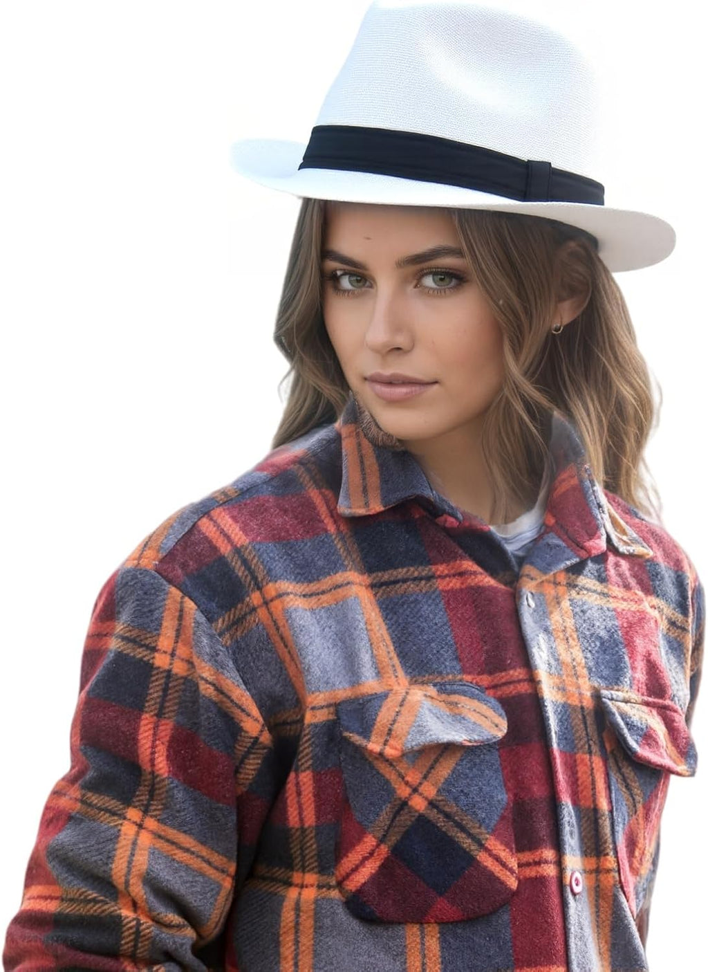 Unisex Classic 1920s Fedora Hat Short Brim Panama Trilby Hat Summer Beach Cap for Men Women