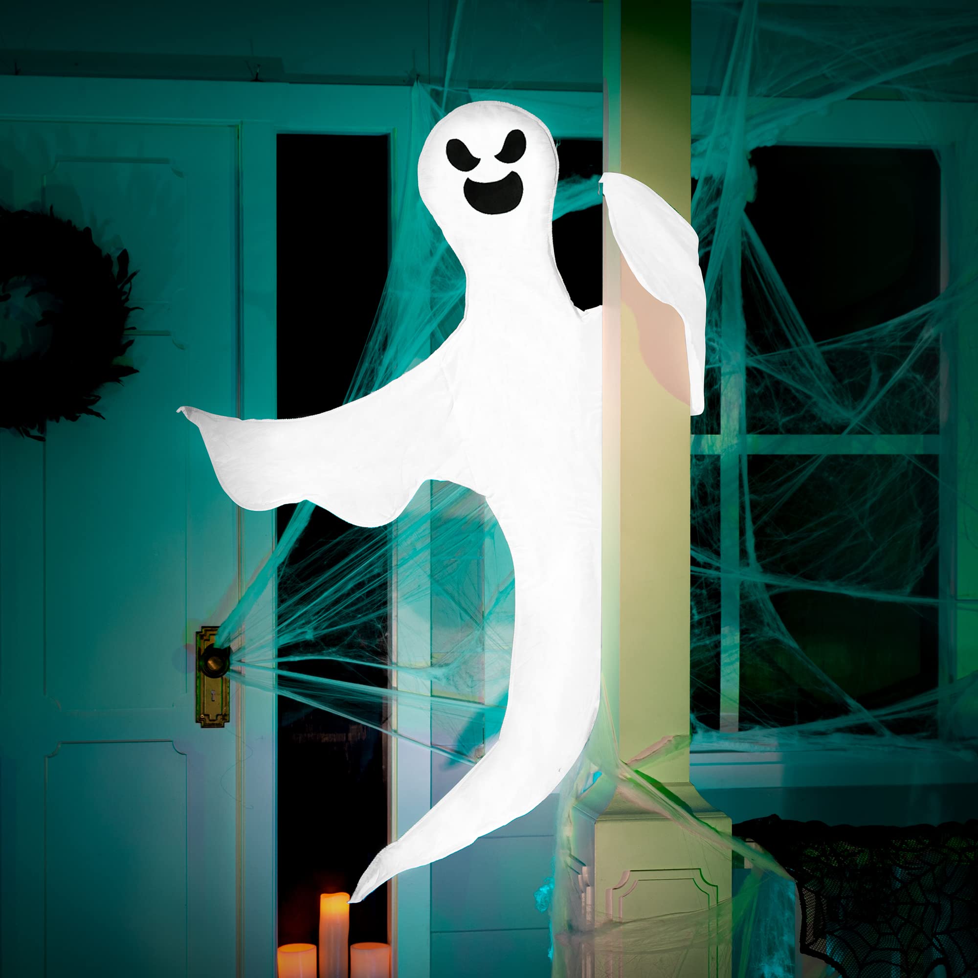 JOYIN 53” Halloween Bendable Tree Wrap Ghost Decoration for Halloween Outdoor, Lawn, Tree, Pillar Decorations, Ghost Party Supplies