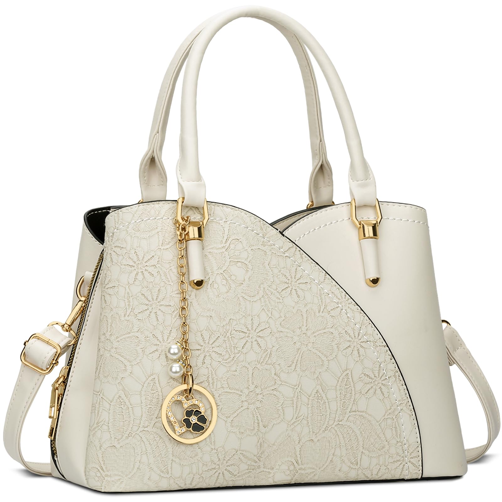 KKXIU Triple Compartments Purses and Handbags for Women Fashion Ladies Satchel Shoulder Top Handle Bag