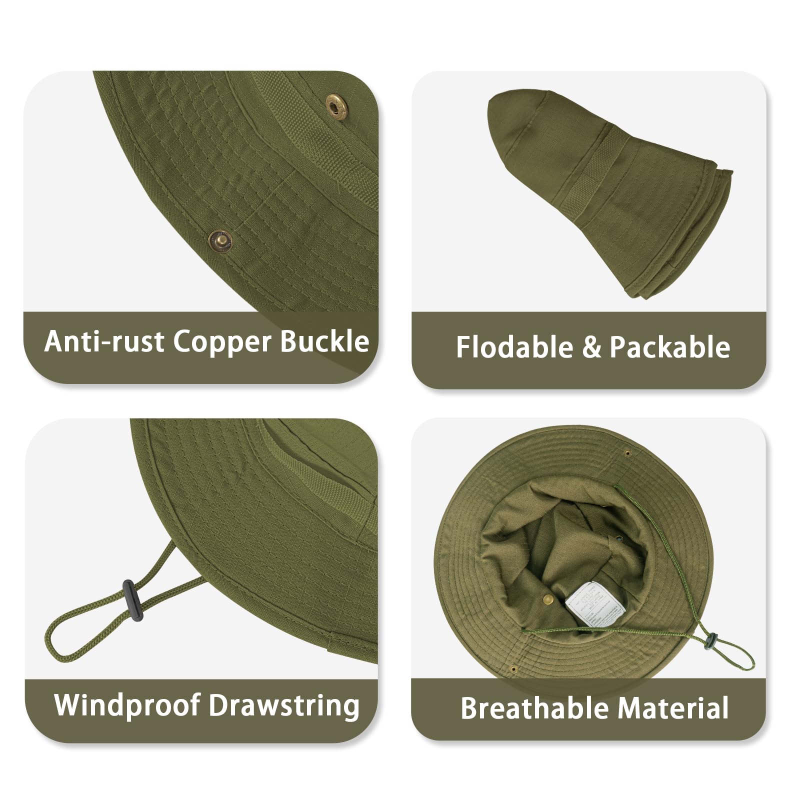 Sun Hats for Men Women Bucket Hat UPF 50+ UV Protection Boonie Hat for Safari Fishing Hiking Garden Beach