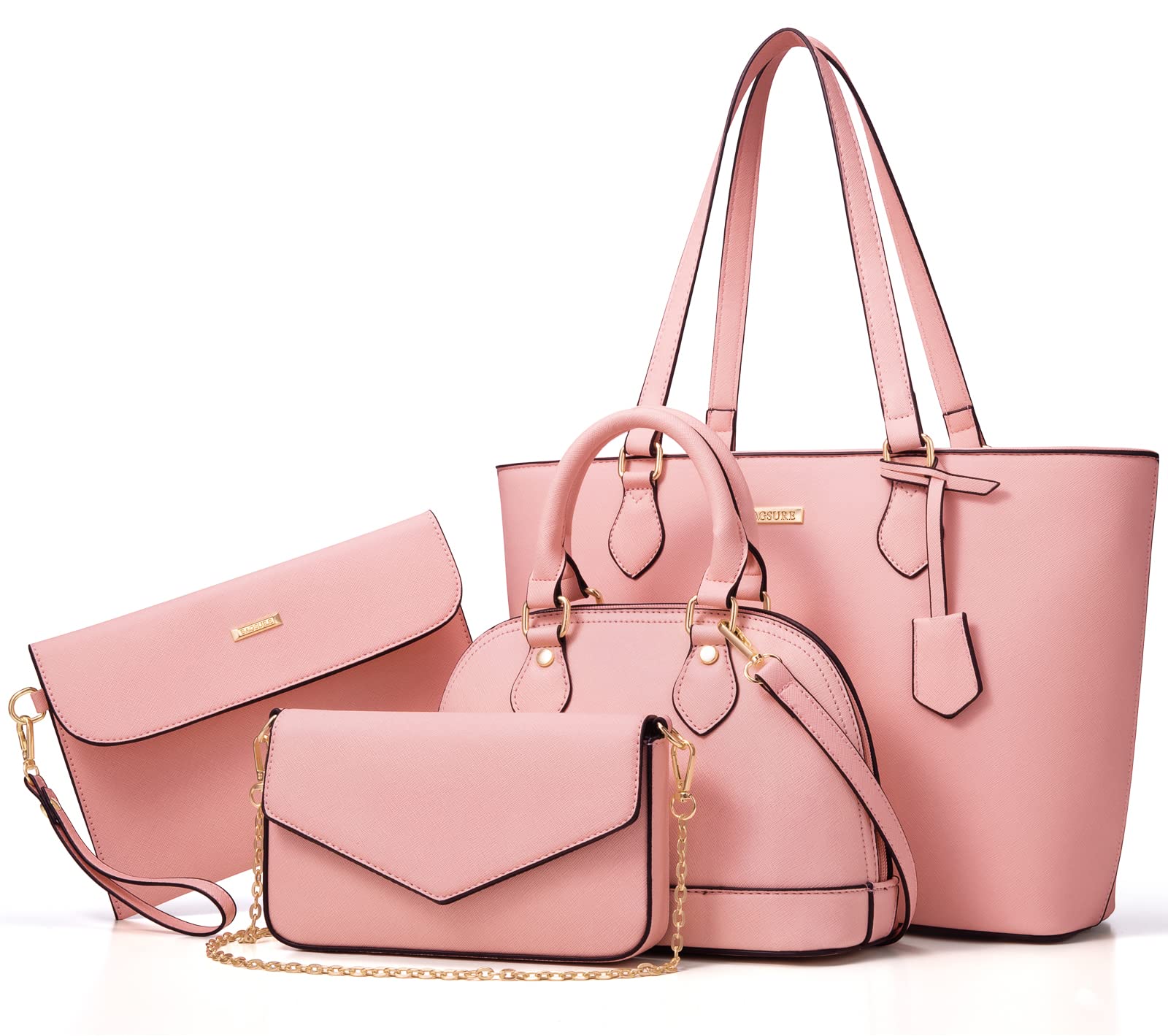 4PCS Women Fashion Handbags Purses Wallet Shoulder Bags Casual Tote Bag Crossbody Bags, Handbag Set Gift for Ladies Girls