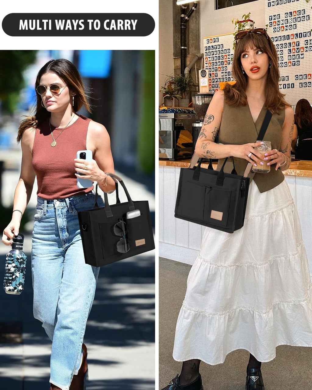 Tote Bags for Women Canvas Tote Purse Crossbody with Pockets Top Handle Shoulder Satchel Bag for Women