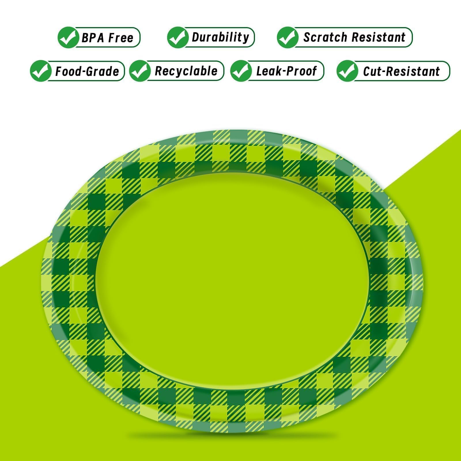 50 Pack Oval Thanksgiving Plates 12 x 10 Inch Thanksgiving Paper Plates Heavy Duty - Large Disposable Dinner Platters,Turkey Pumpkin Autumn Fall Harvest Thanksgiving Party Decor