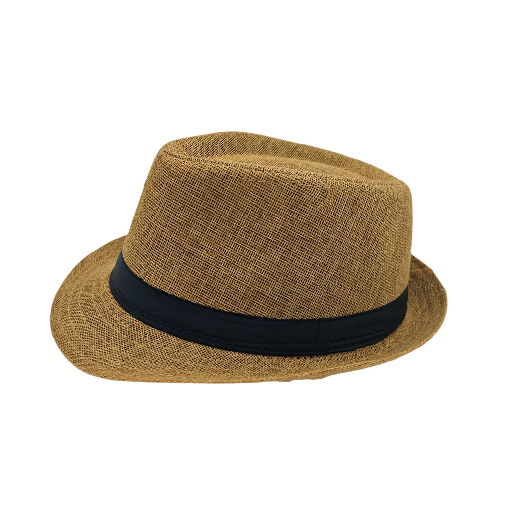 Unisex Classic 1920s Fedora Hat Short Brim Panama Trilby Hat Summer Beach Cap for Men Women