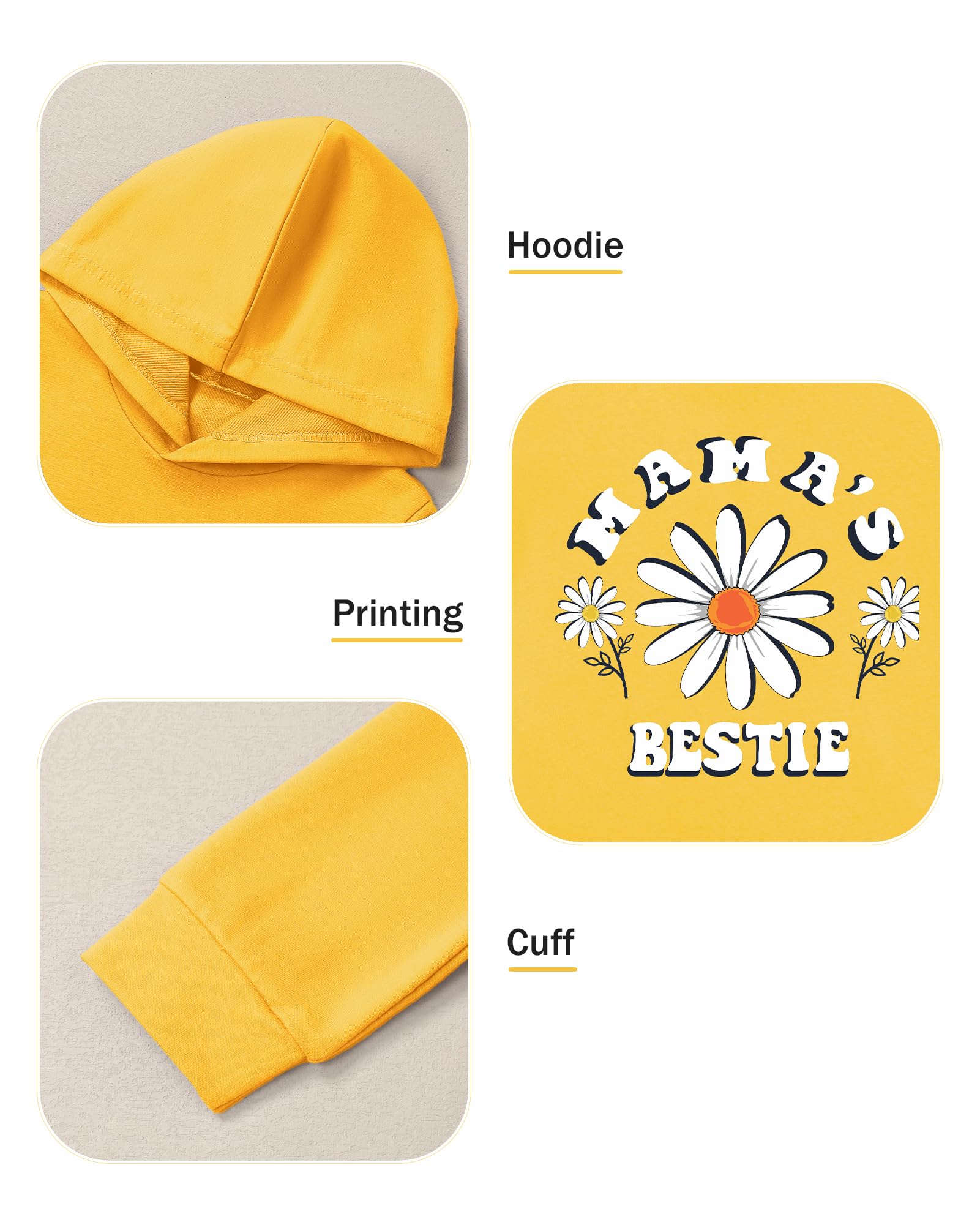 Coco&RARA Toddler Girls Clothes Baby Hoodie Sweatshirt Flower Sweatpants Outfits 2pcs Fall Winter Tracksuit Set 18M-6T