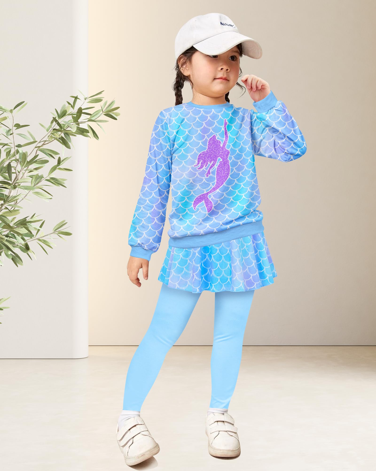 Toddler Kid Girl Clothing Set Outfit Long Sleeve Top, Unicorn Print Pantskirts Fall Winter Outfit Set