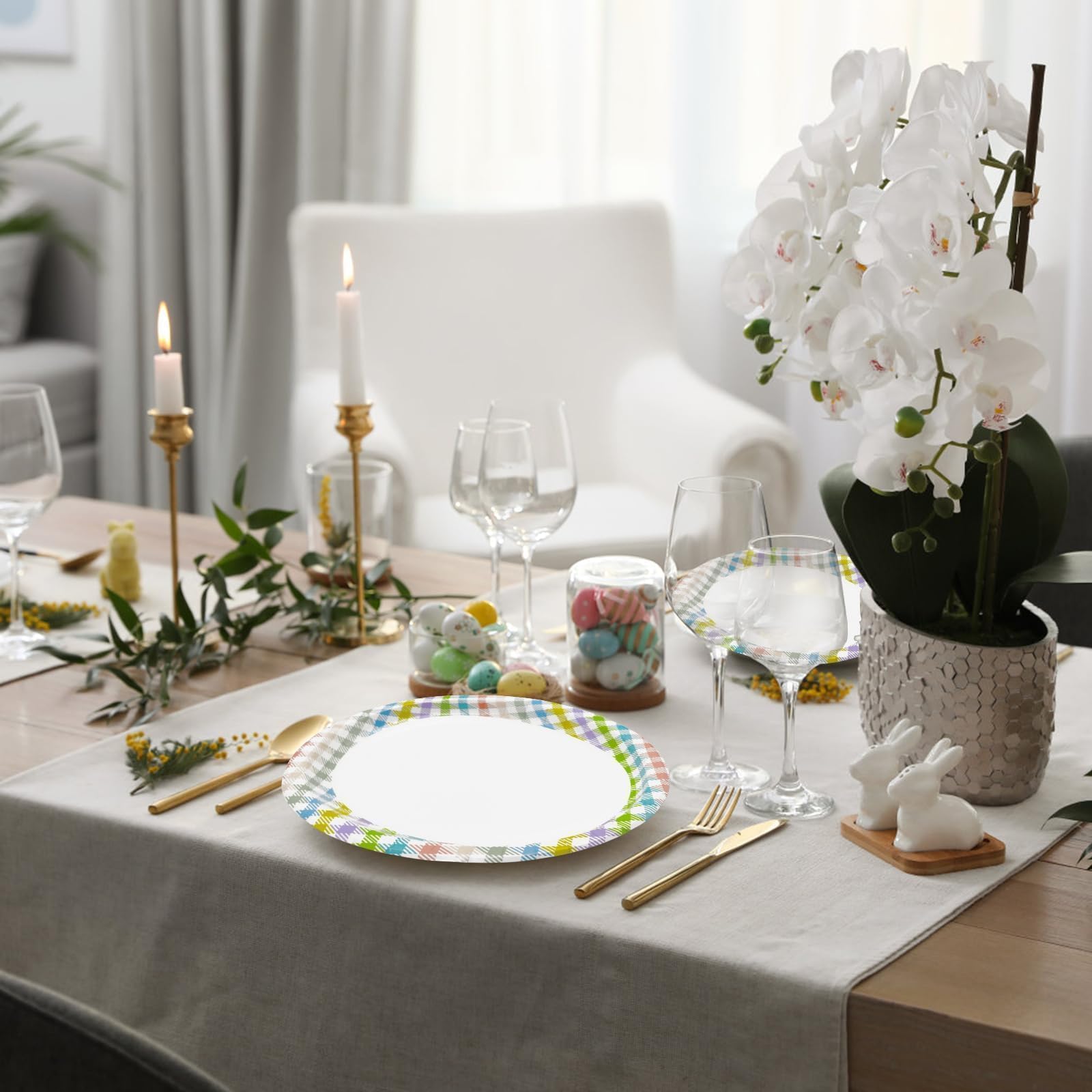 50 Pack Oval Thanksgiving Plates 12 x 10 Inch Thanksgiving Paper Plates Heavy Duty - Large Disposable Dinner Platters,Turkey Pumpkin Autumn Fall Harvest Thanksgiving Party Decor