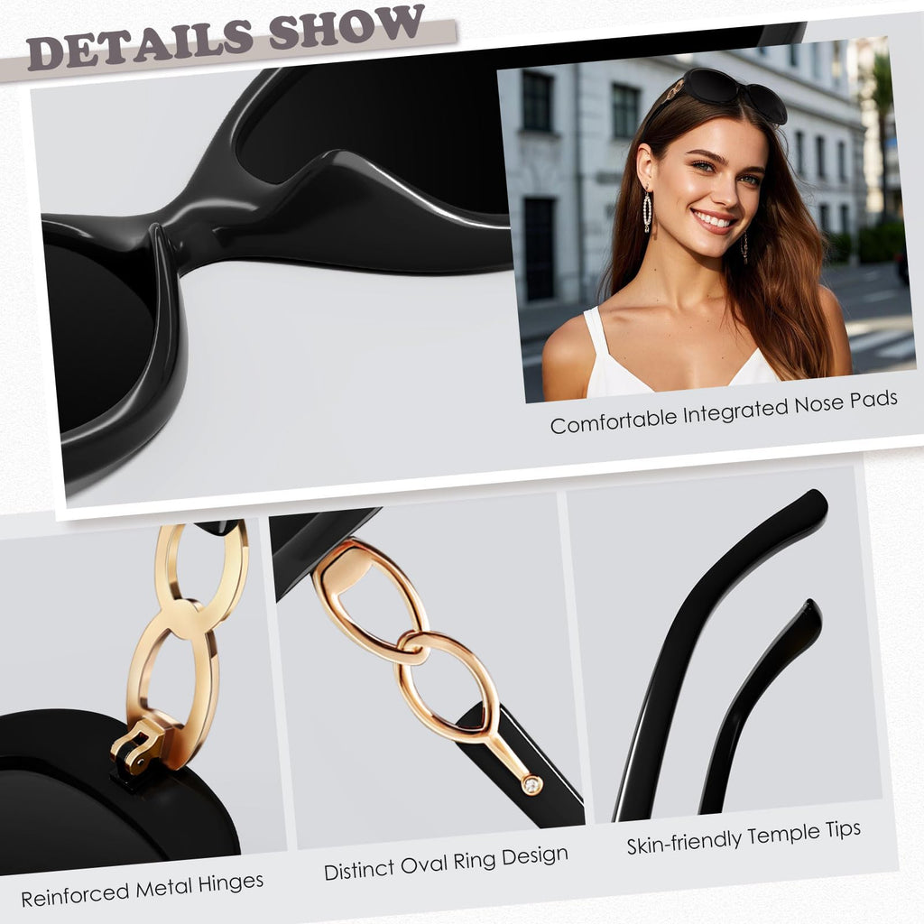 Sunier Sunglasses Womens Polarized Trendy Oversized Sun Glasses Fashion Ladies Shades 100% UV400 Protection S85