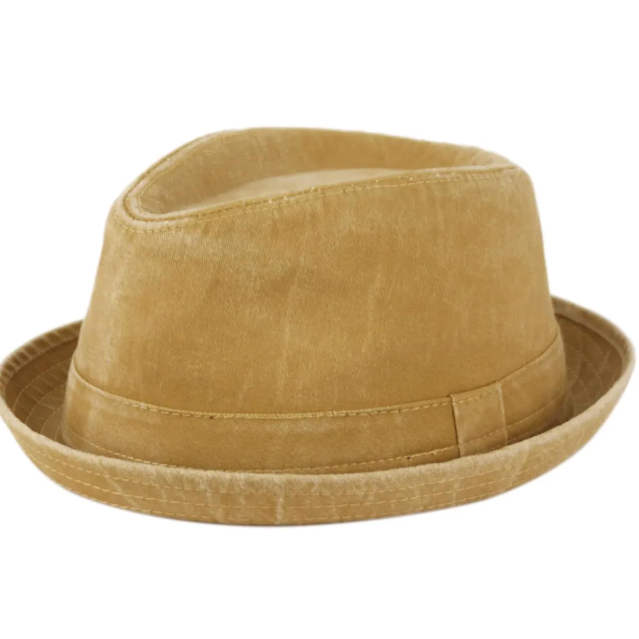 Men's Casual Vintage Style Washed Cotton Fedora Hat