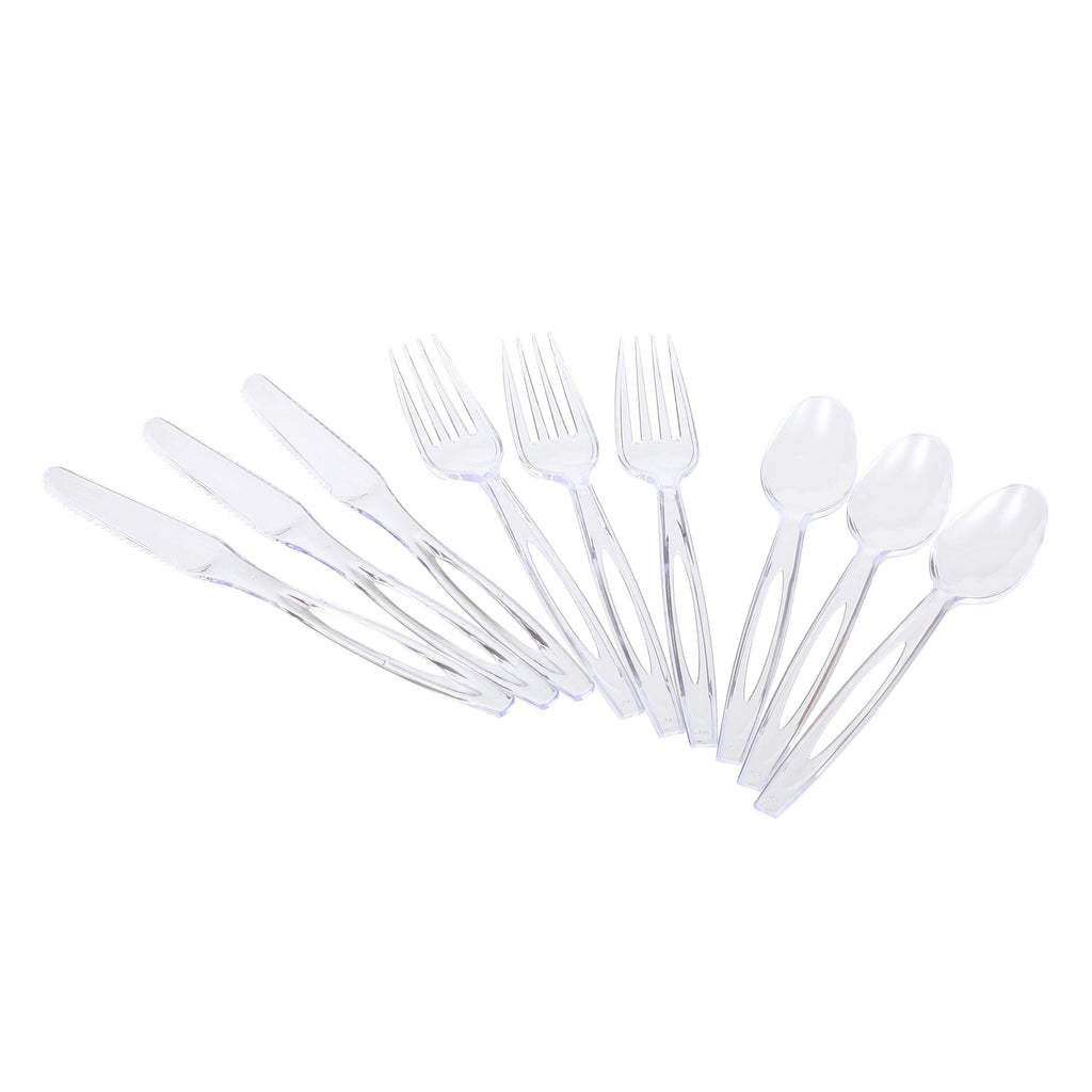 Glad Disposable Cutlery Set - Clear Heavy Duty Plastic Forks, Knives, and Spoons - 240 Piece Plasticware for Parties - Durable, Sturdy Recyclable Utensils - Great for July 4th, Thanksgiving, Christmas
