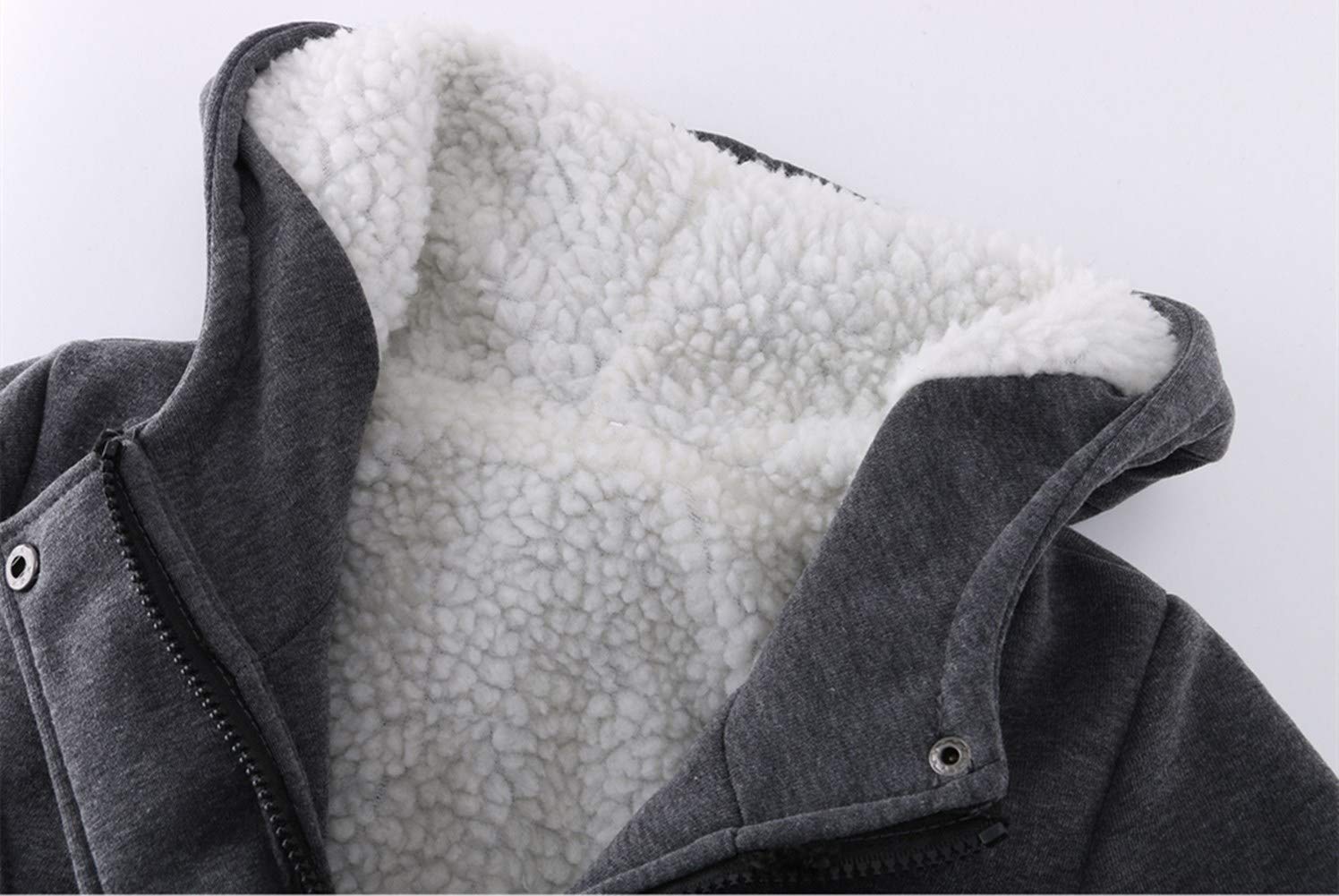 JiangWu Womens Fashion Horn Button Fleece Thicken Coat with Hood Winter Warm Jacket