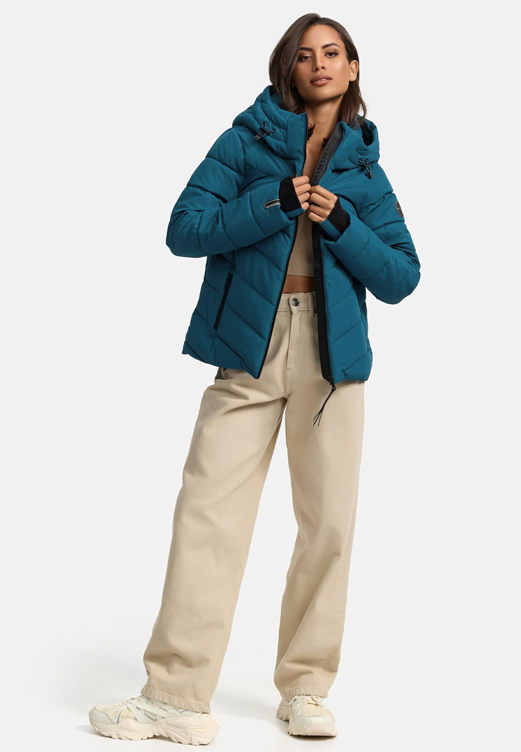 Marikoo Women's Winter Jacket with Hood - Weather-Resistant - Quilted Puffer Coat - Samuiaa XVI XS-3XL