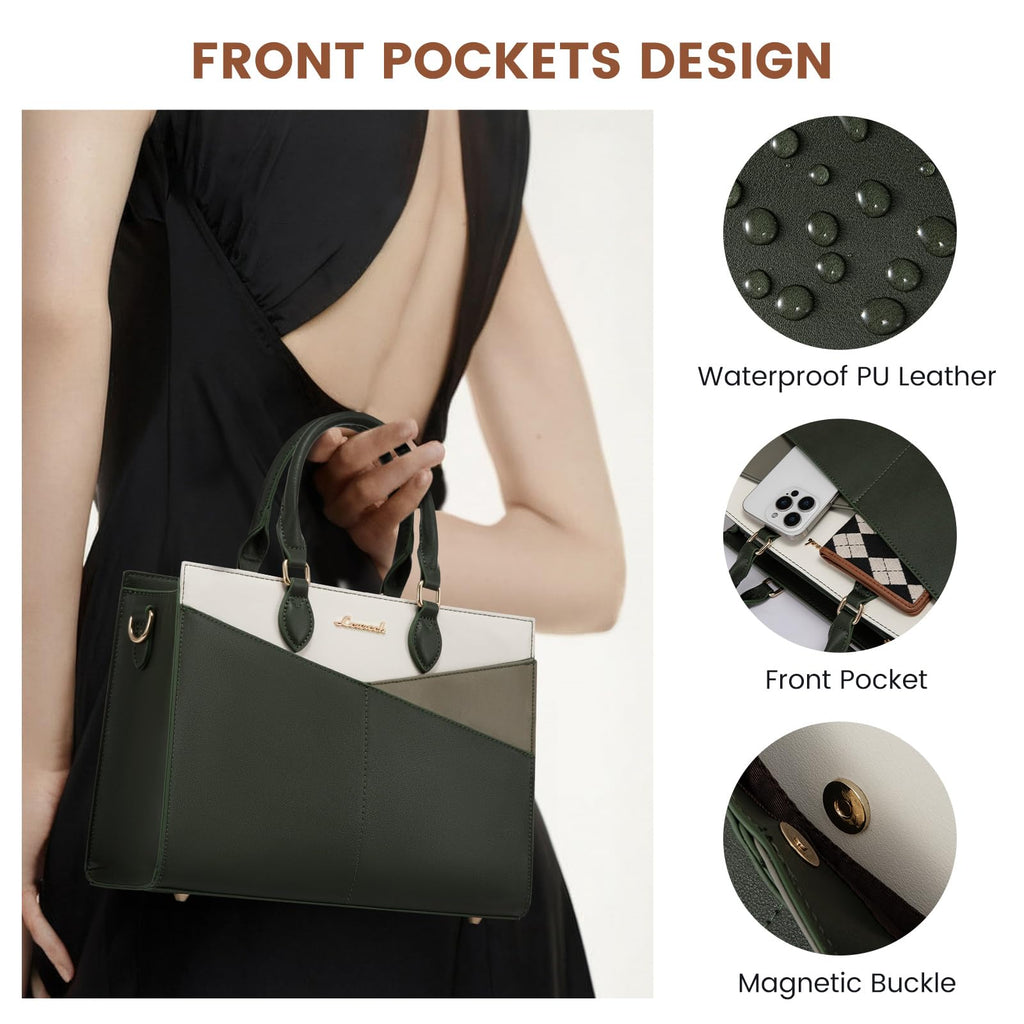 LOVEVOOK Purses for Women,Satchel Handbags Tote Bag, Black Pu Leather Shoulder Crossbody Top Handle Purse with Zipper