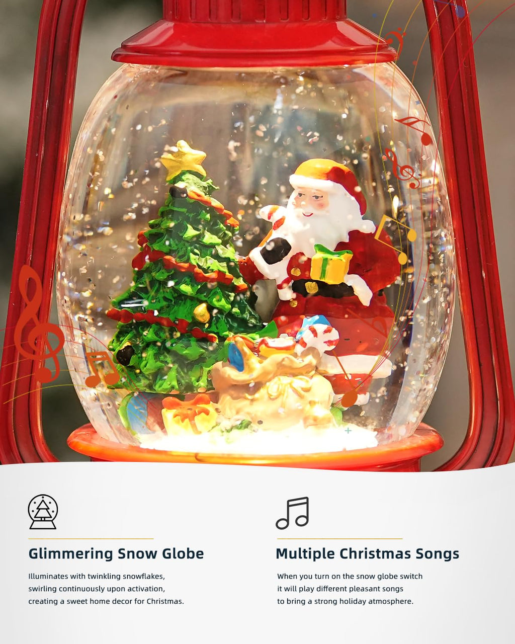 Fall Decor Snow Globe Thanksgiving Decoration Turkey Lantern Light-Up 6H Timer Halloween Pumpkin Glitter Autumn Scene Snow Globes Fall Decoration for Home