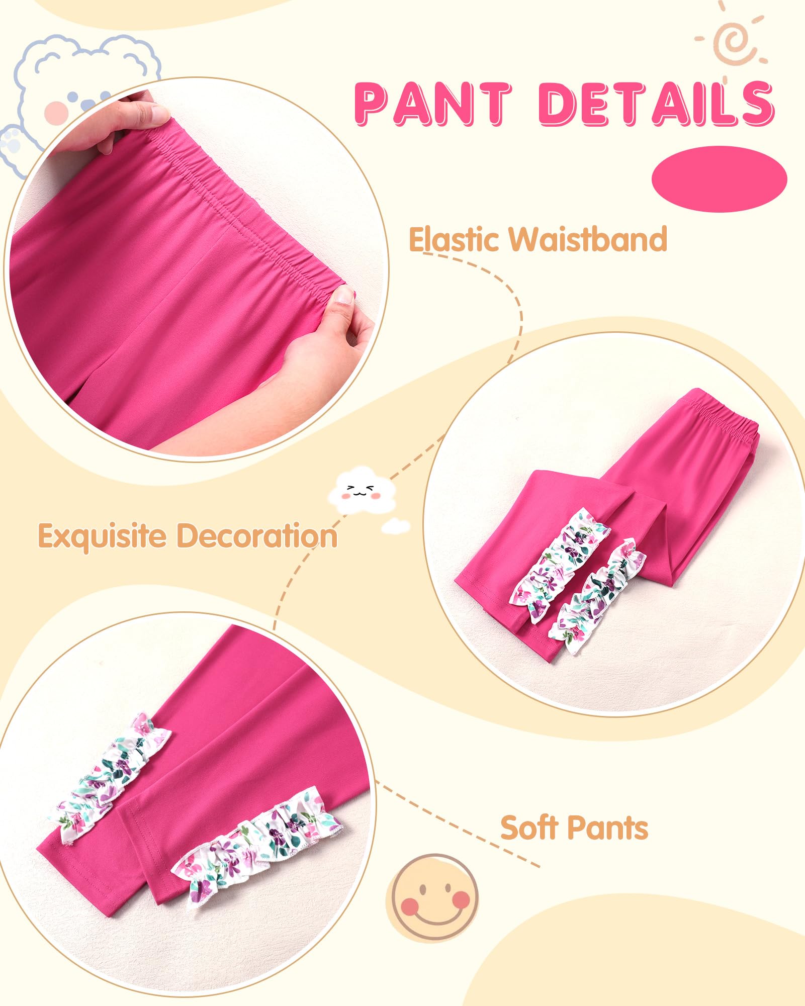 Toddler Girl Clothes 12M-6T Long Sleeves Ruffle Top+Ruffle Pants Toddler Girls Fall Winter Clothes