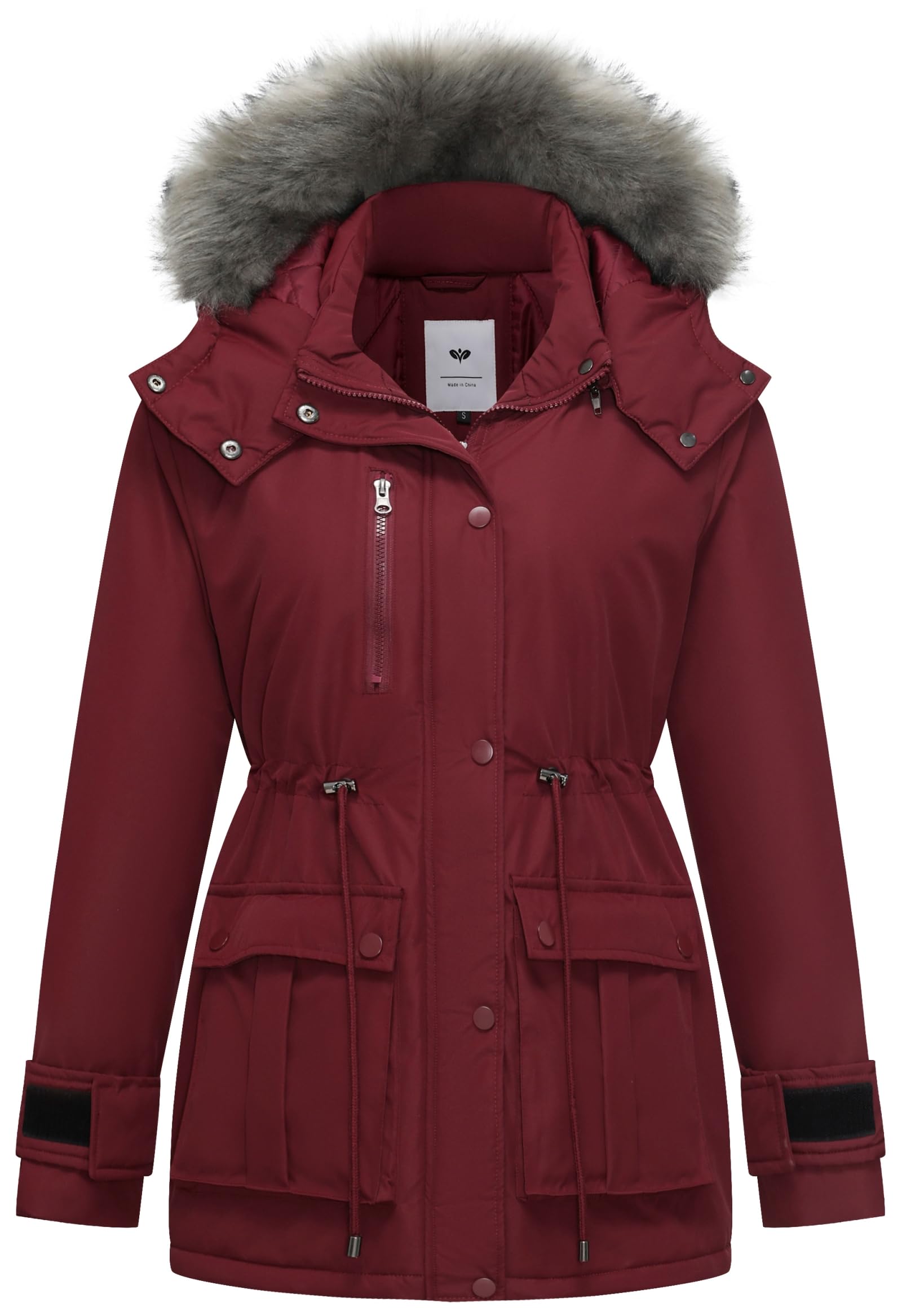 GGleaf Women's Quilted Winter Coat Warm Puffer Jacket Thicken Parka with Removable Hood