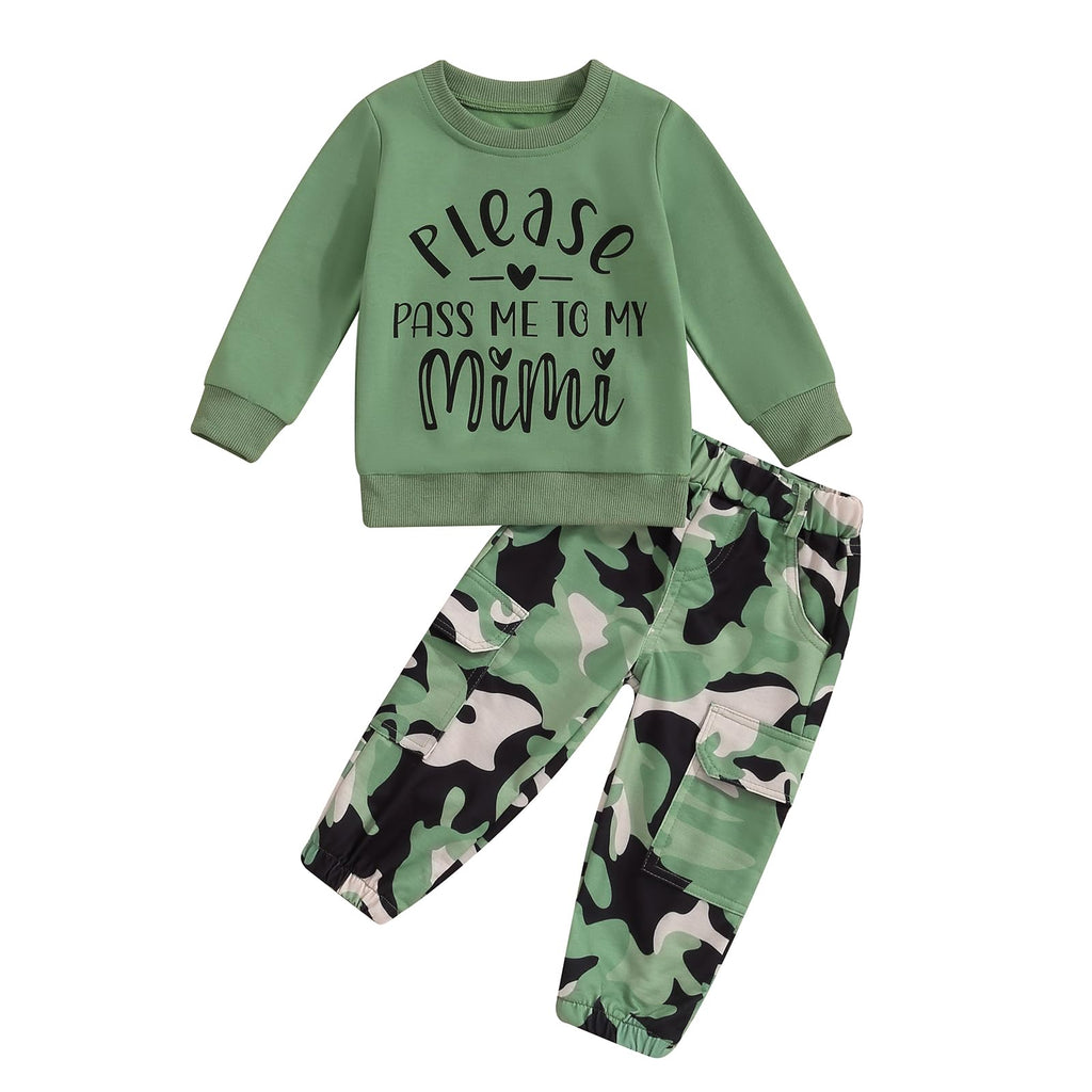 Fernvia Toddler Girls Clothes 2T 3T 4T 5T Fall Outfits Baby Pullover Sweatshirt & Camouflage Pants Set Kids Winter Sweatsuit