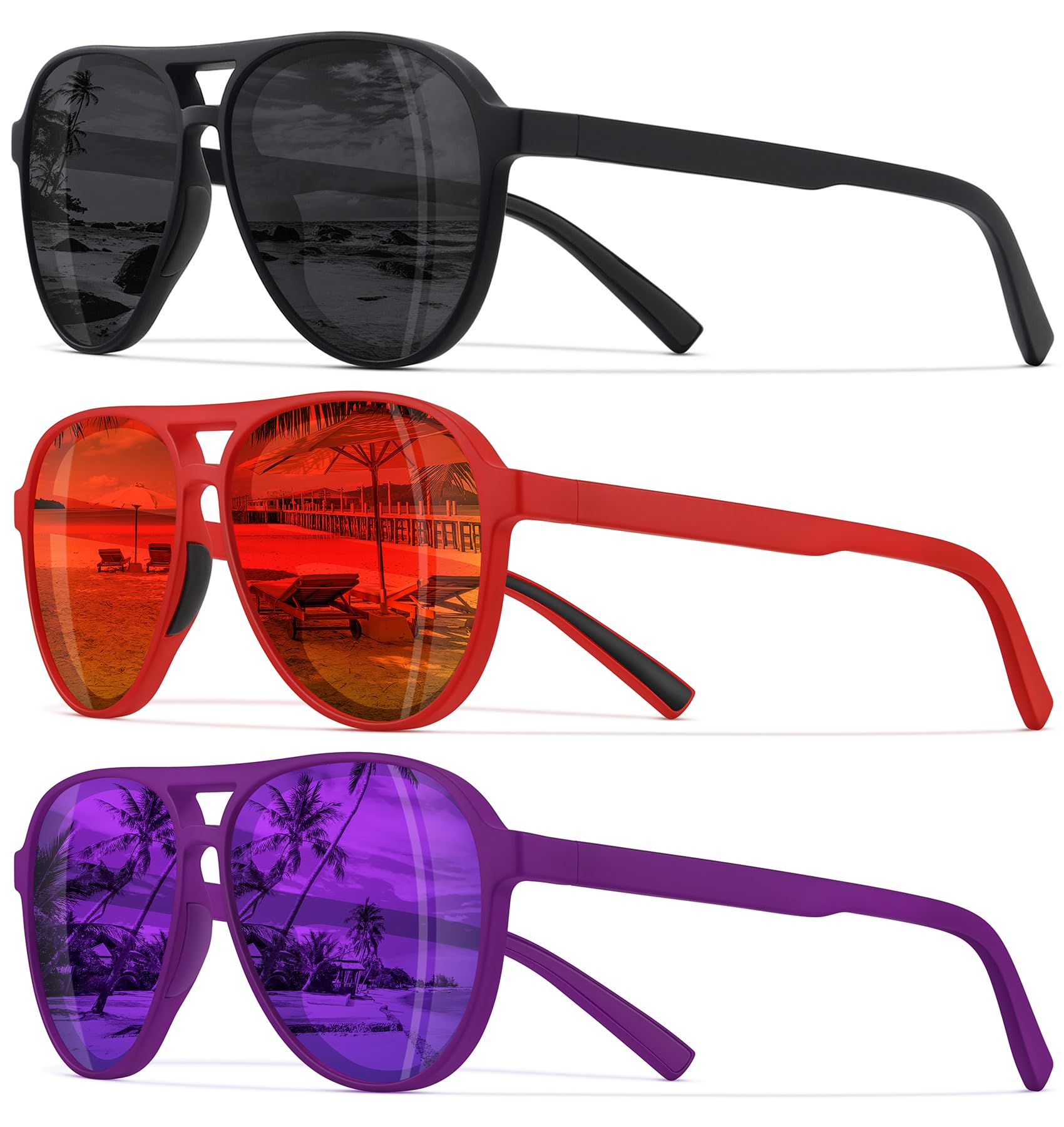 STORYCOAST Polarized Aviator Sunglasses for Men Women Classic Retro Aviators Sports Driving Running Sun Glasses