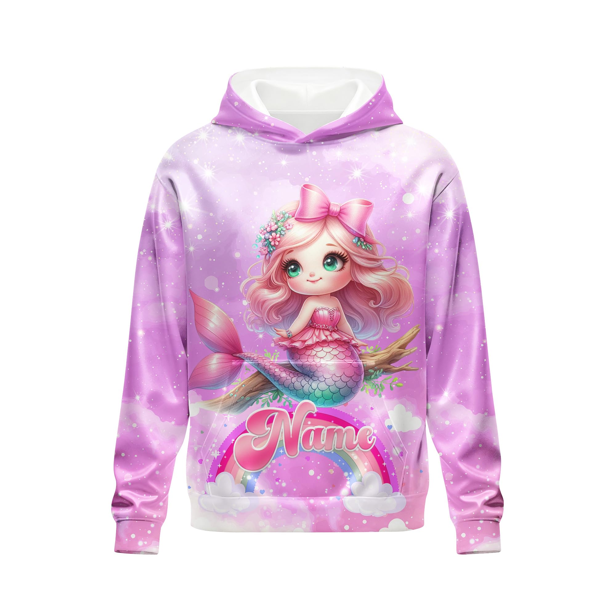 Hoodies for Girls Custom Sweatshirts with Name, Kids Pullover with Pocket, Comfy Graphic Hoodies for Daughter