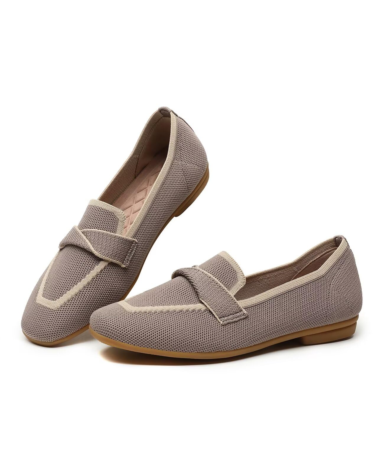 Women's Slip-on Loafer Soft Flats Comfort Knit Walking Office Work Penny Driving Dress Shoes
