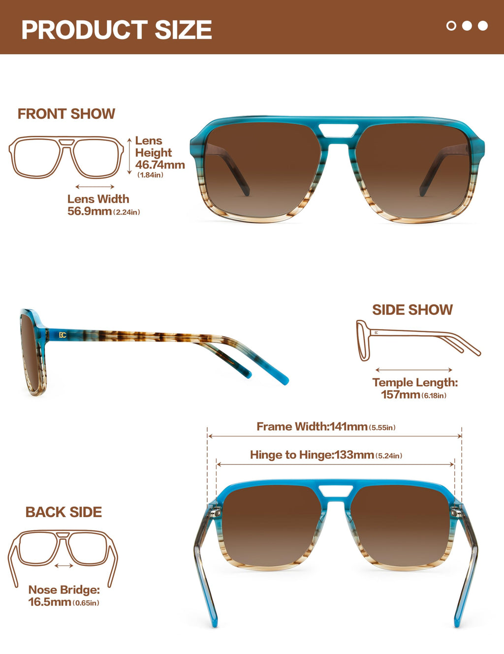 BIRCEN Women Polarized Acetate Sunglasses: Fashion Square Aviator Shades UV Protection for Trendy Laides Travel Beach Outdoor