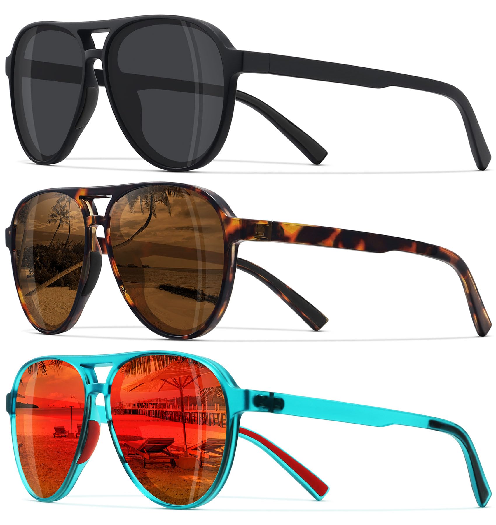 STORYCOAST Polarized Aviator Sunglasses for Men Women Classic Retro Aviators Sports Driving Running Sun Glasses