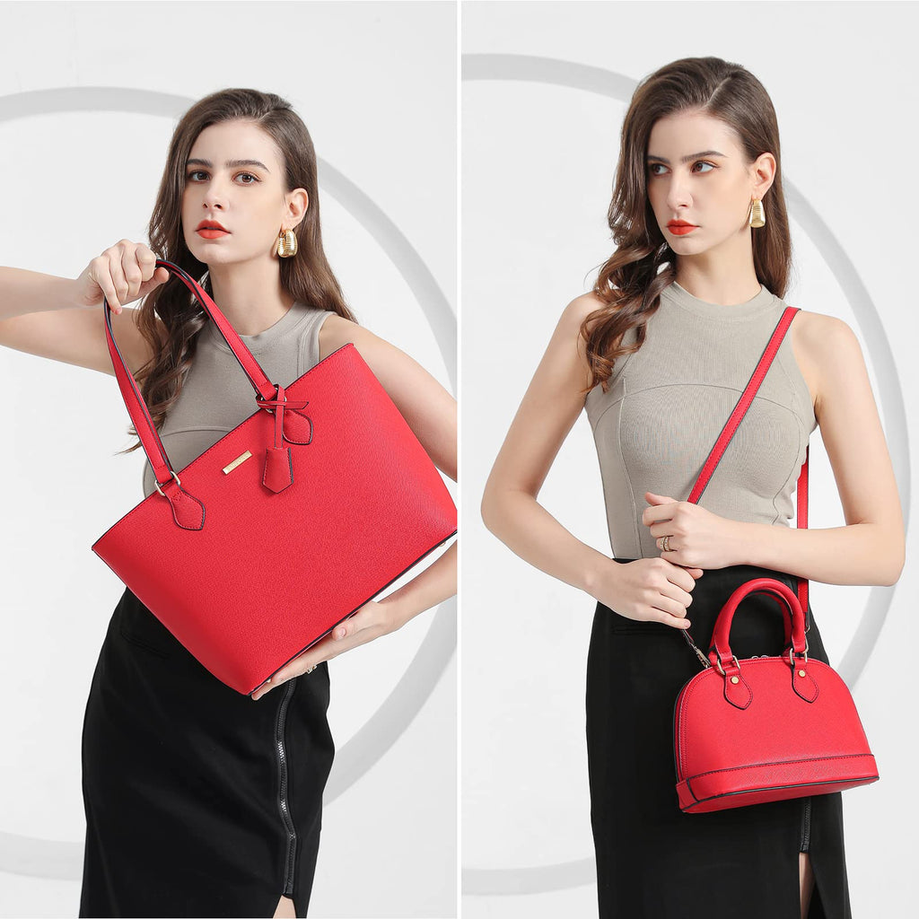 4PCS Women Fashion Handbags Purses Wallet Shoulder Bags Casual Tote Bag Crossbody Bags, Handbag Set Gift for Ladies Girls