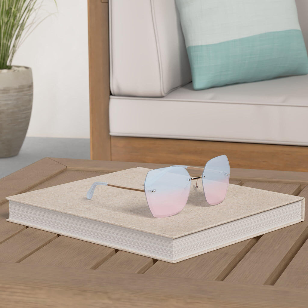 AEVOGUE Sunglasses For Women Oversized Rimless Diamond Cutting Lens Sun Glasses AE0534