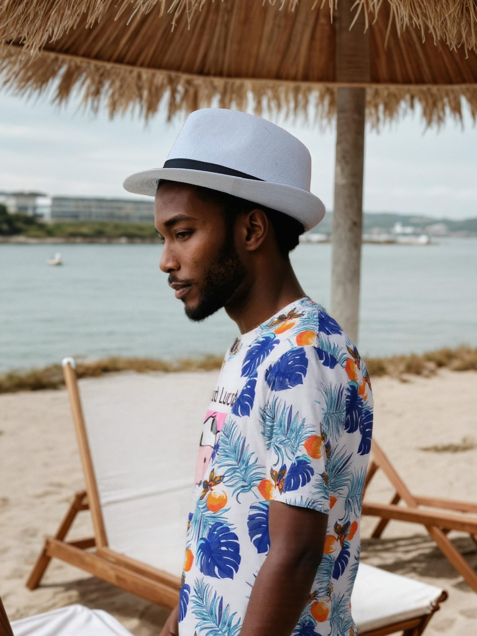 Giroir Fedora Hats for Men Women Short Brim Unisex Summer Beach Style 1920s Party Accessories