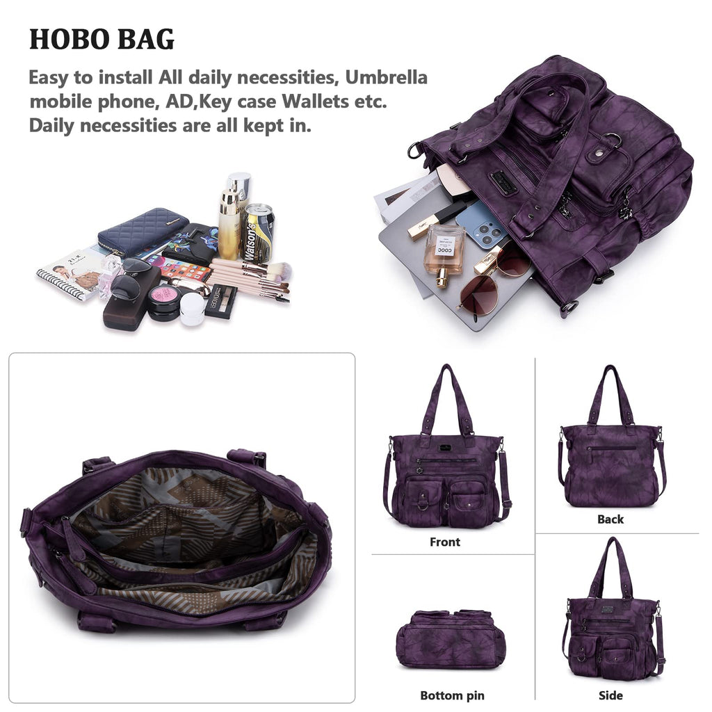 Angelkiss Purses and Handbag for Women Soft Leather Hobo Bags Satchel Shoulder Bags Ladies Tote Crossbody Bag