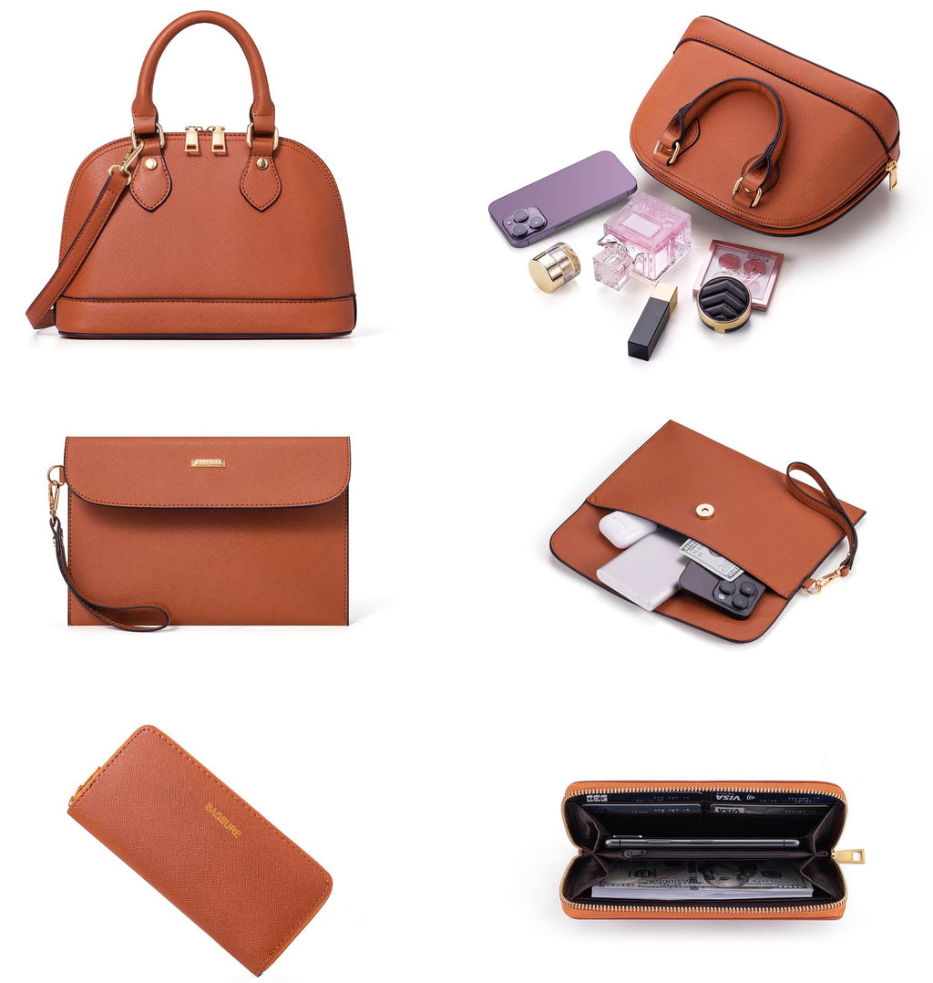 4PCS Women Fashion Handbags Purses Wallet Shoulder Bags Casual Tote Bag Crossbody Bags, Handbag Set Gift for Ladies Girls