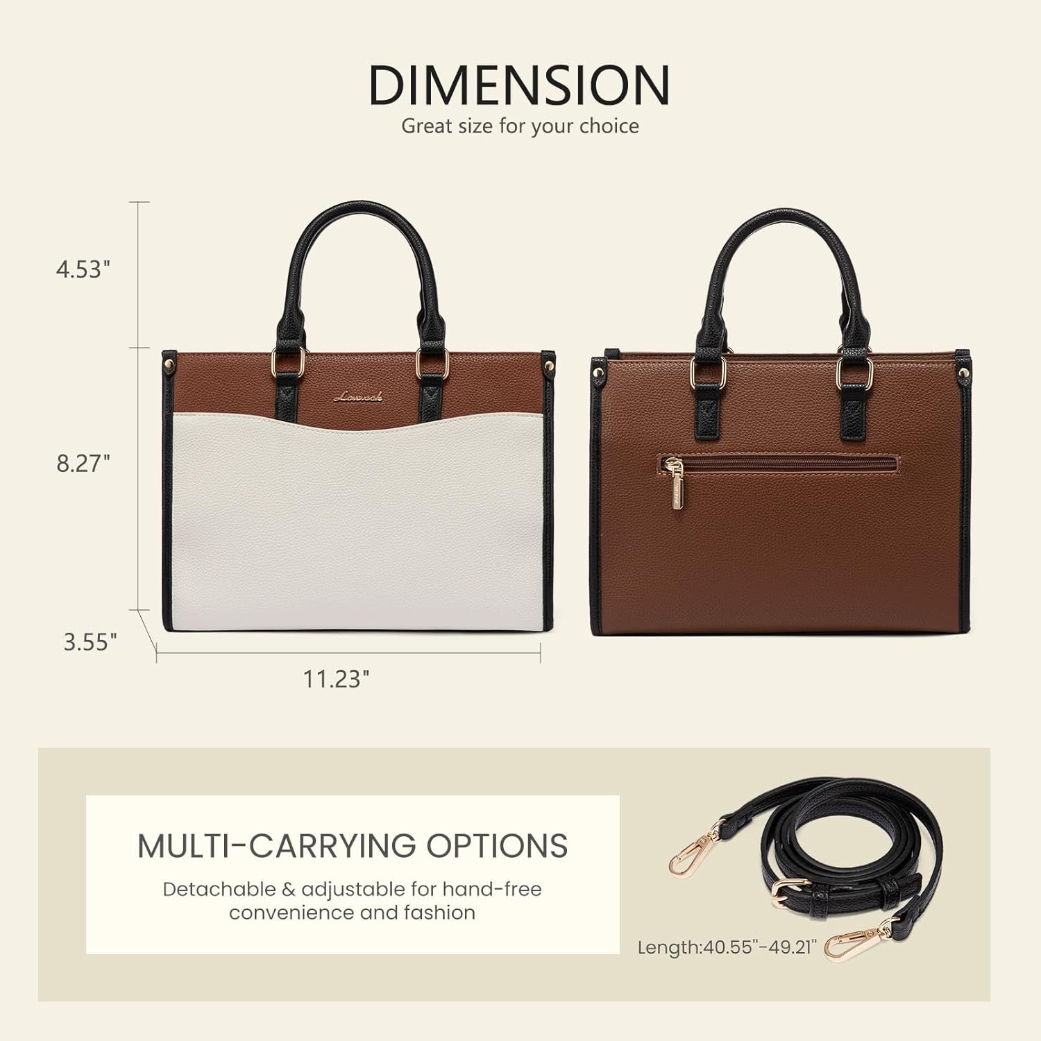 LOVEVOOK Purses and Handbags for Women,Stylish Tote Shoulder Satchel Bag PU Leather Crossbody Top Handle Bags with Zipper