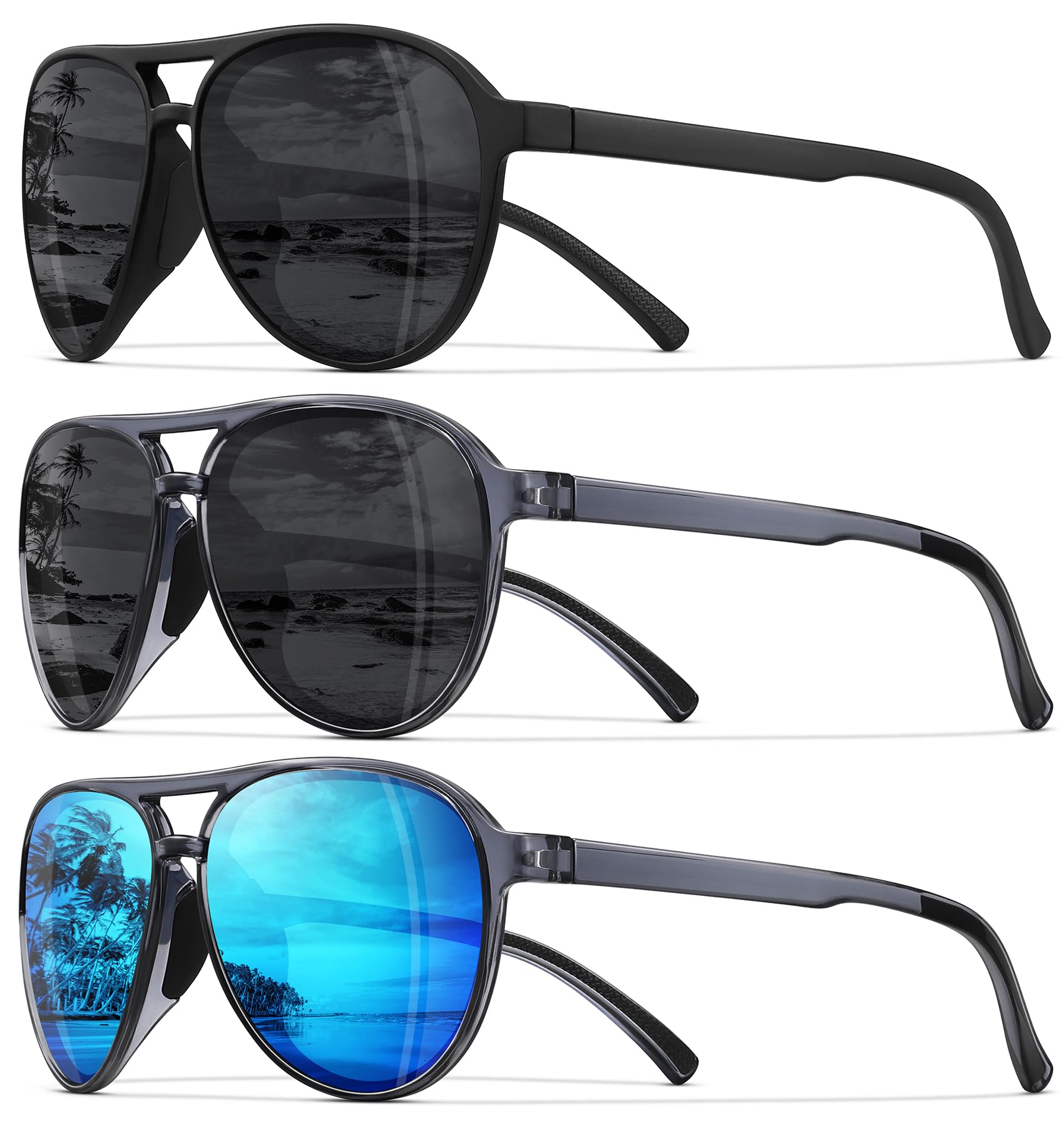 STORYCOAST Polarized Aviator Sunglasses for Men Women Classic Retro Aviators Sports Driving Running Sun Glasses