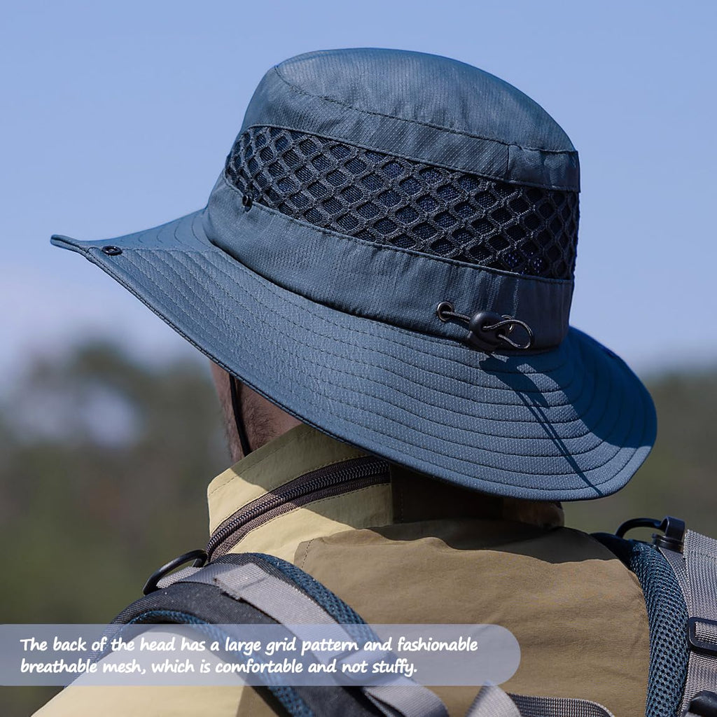 Fishing Hat, UPF50+ Wide Brim Sun Hat for Men Women, UV Protection Hiking Beach Bucket Hats Summer Safari Hat